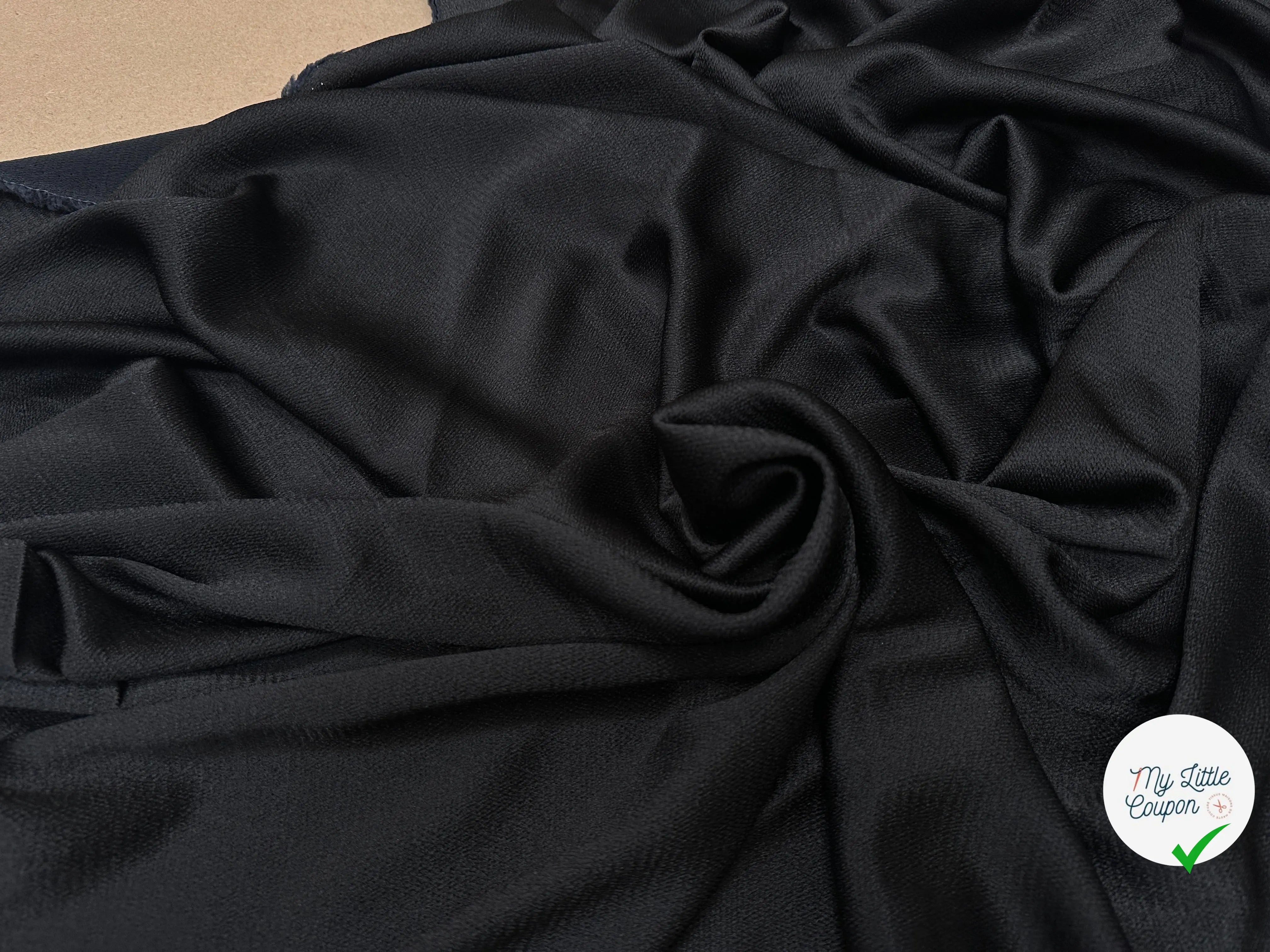 ( chute)CREPE SATIN VISCOSE TEXTURÉE NOIR DE REVE - My Little Coupon