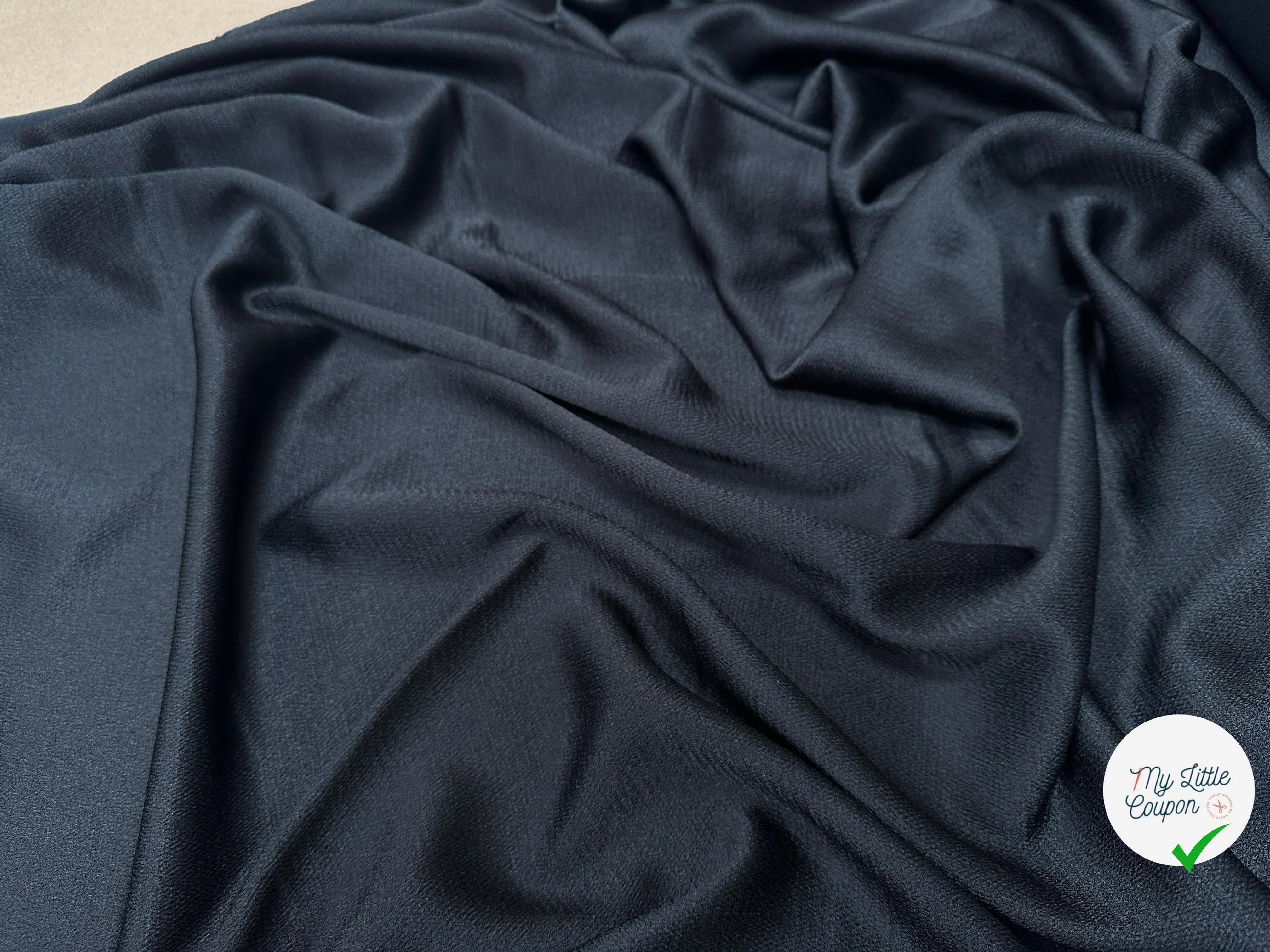 ( chute)CREPE SATIN VISCOSE TEXTURÉE NOIR DE REVE - My Little Coupon