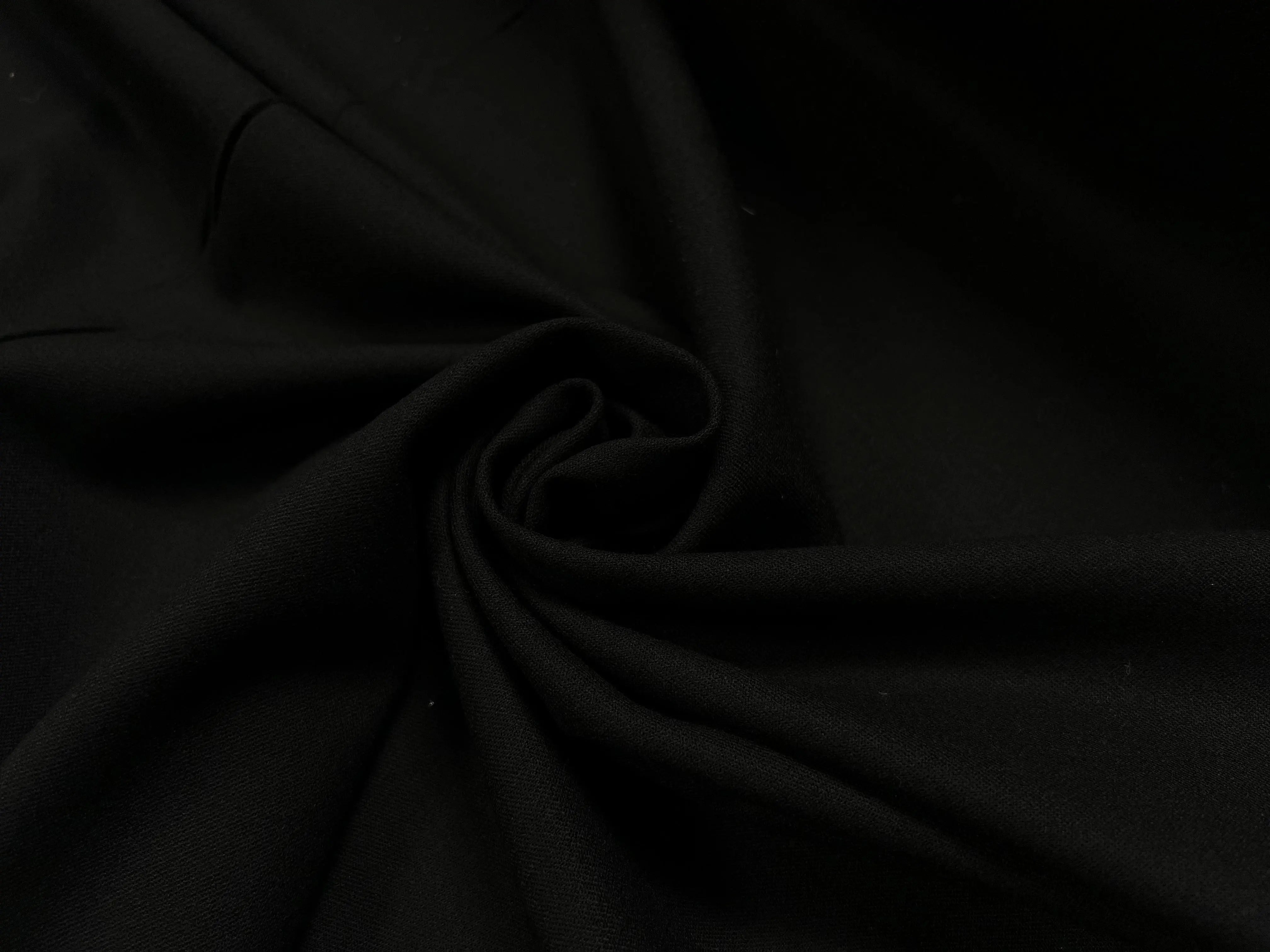 GABARDINE DE LAINE NOIR STRIES FAĂON DRILL - coupon de 3 mĂštres - My Little Coupon - tissu - coudre