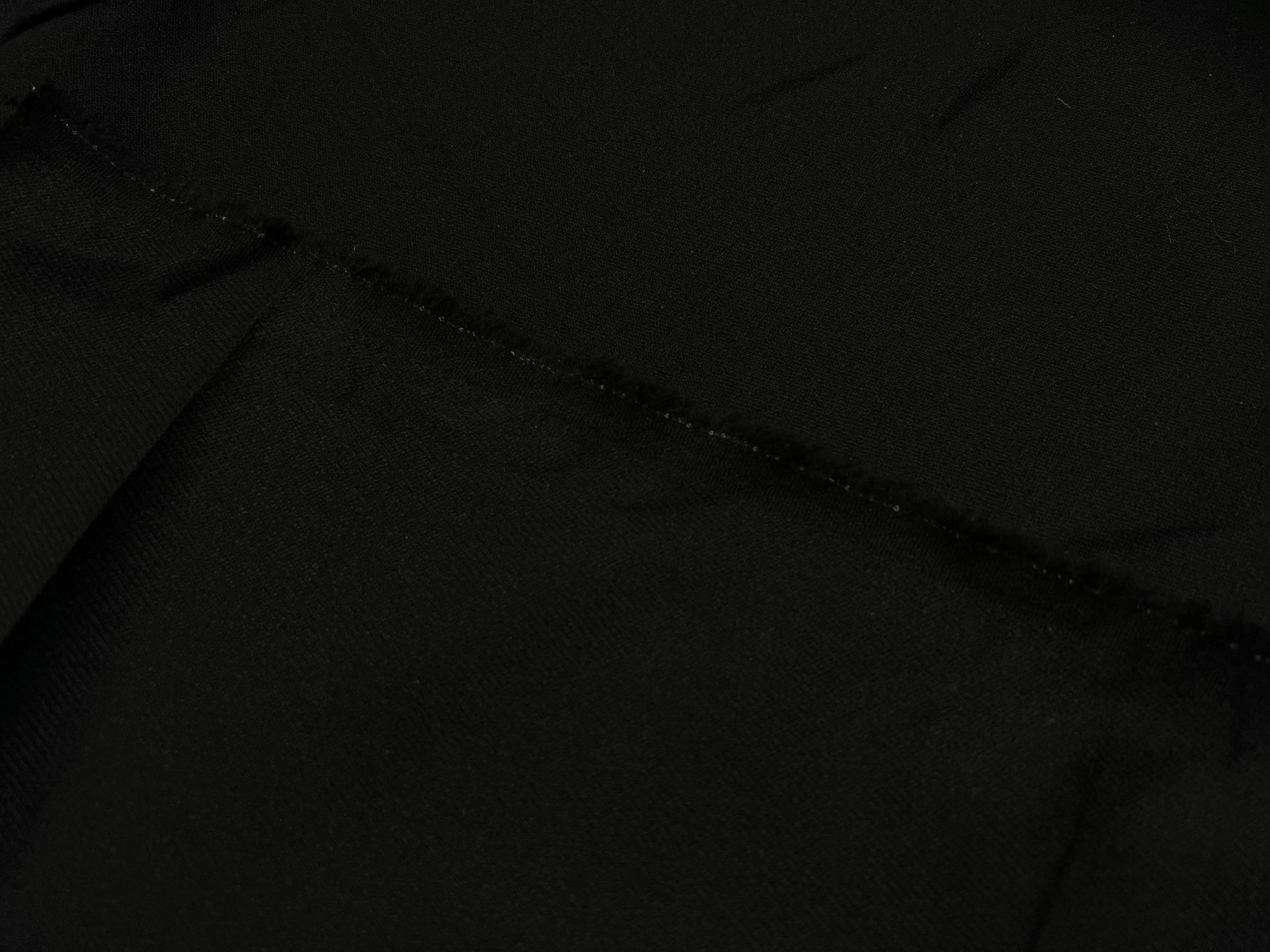GABARDINE DE LAINE NOIR STRIES FAĂON DRILL - coupon de 3 mĂštres - My Little Coupon - tissu - coudre