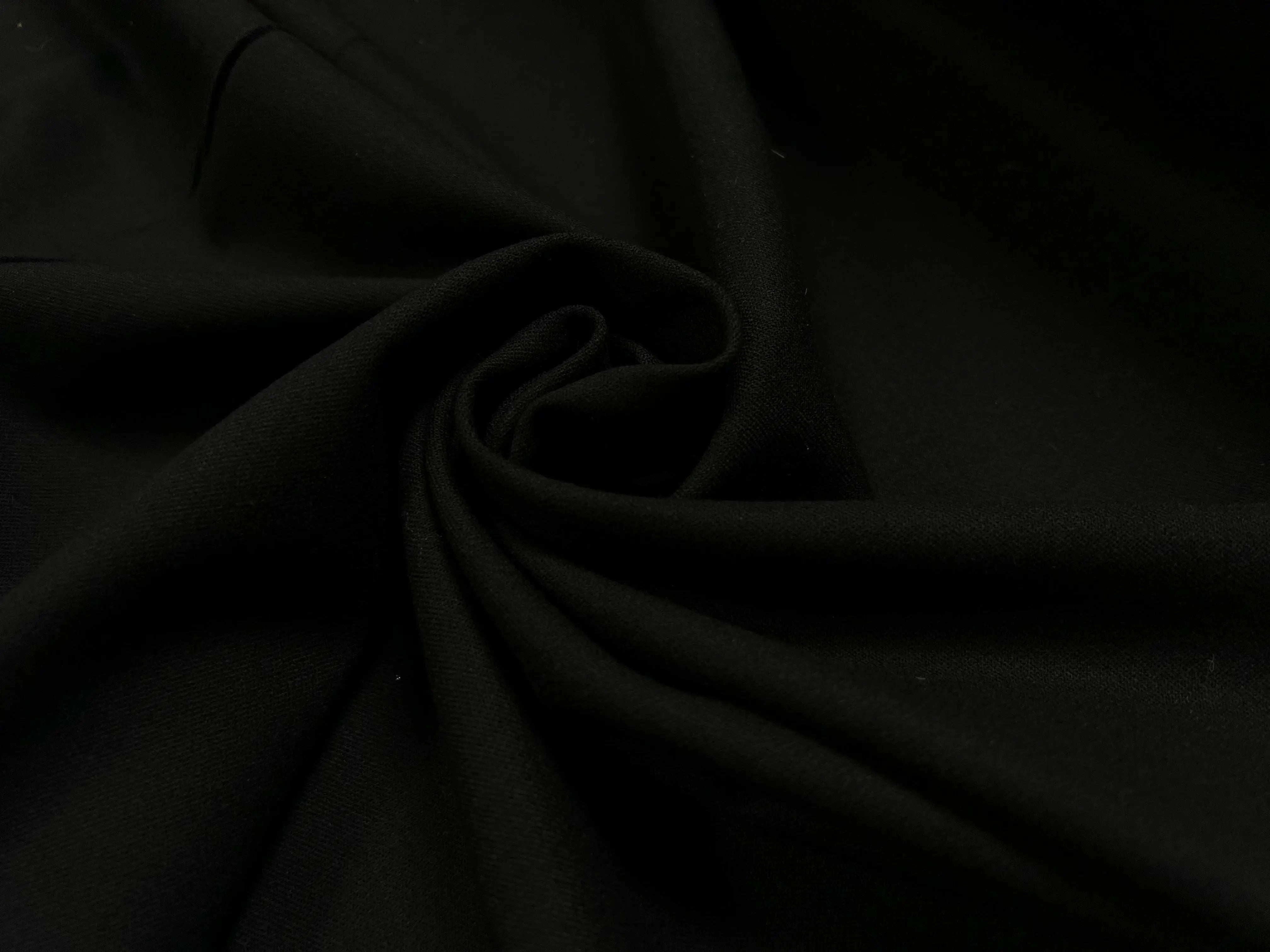 GABARDINE DE LAINE NOIR STRIES FAĂON DRILL - coupon de 3 mĂštres - My Little Coupon - tissu - coudre