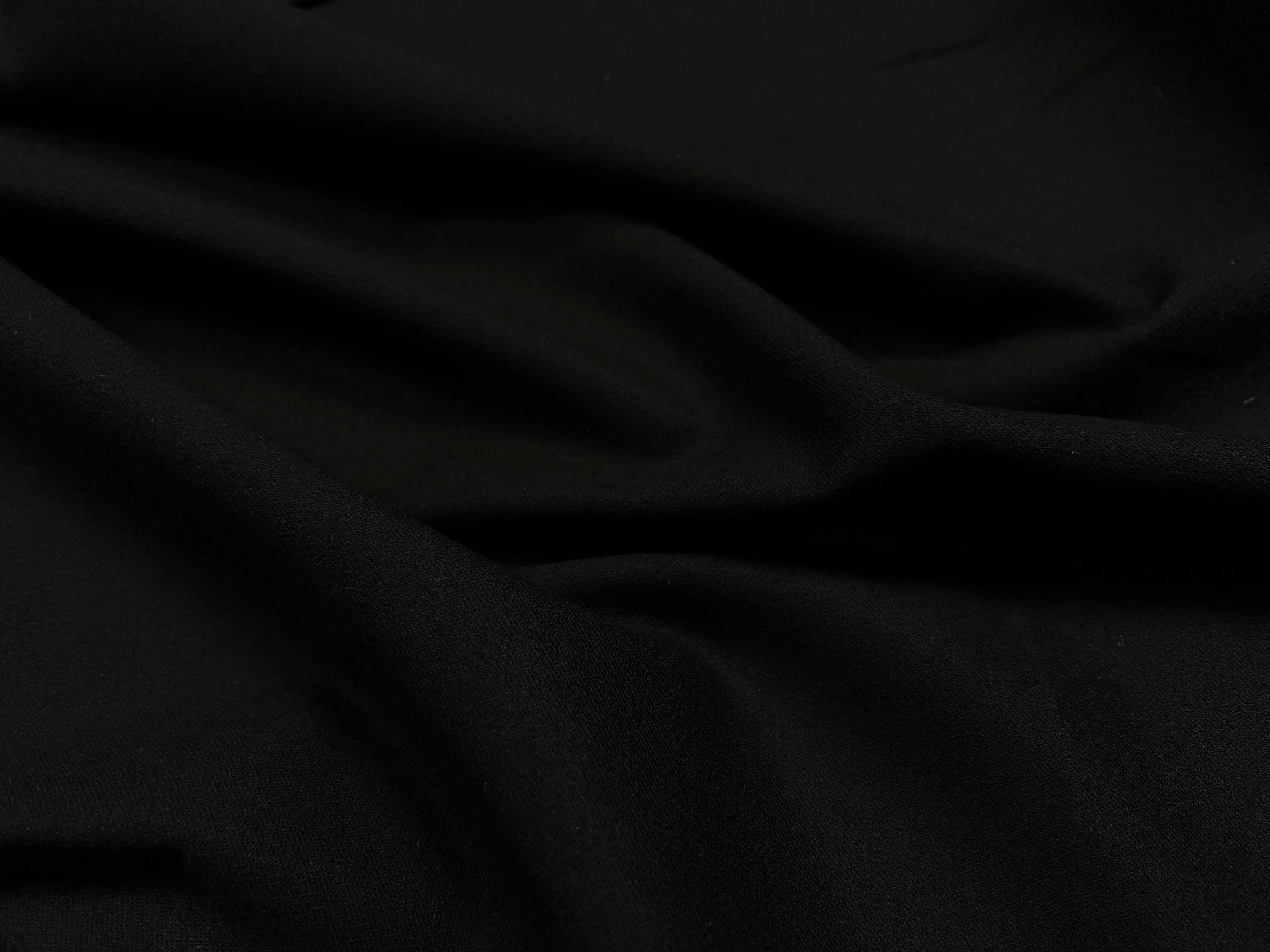 GABARDINE DE LAINE NOIR STRIES FAĂON DRILL - coupon de 3 mĂštres - My Little Coupon - tissu - coudre