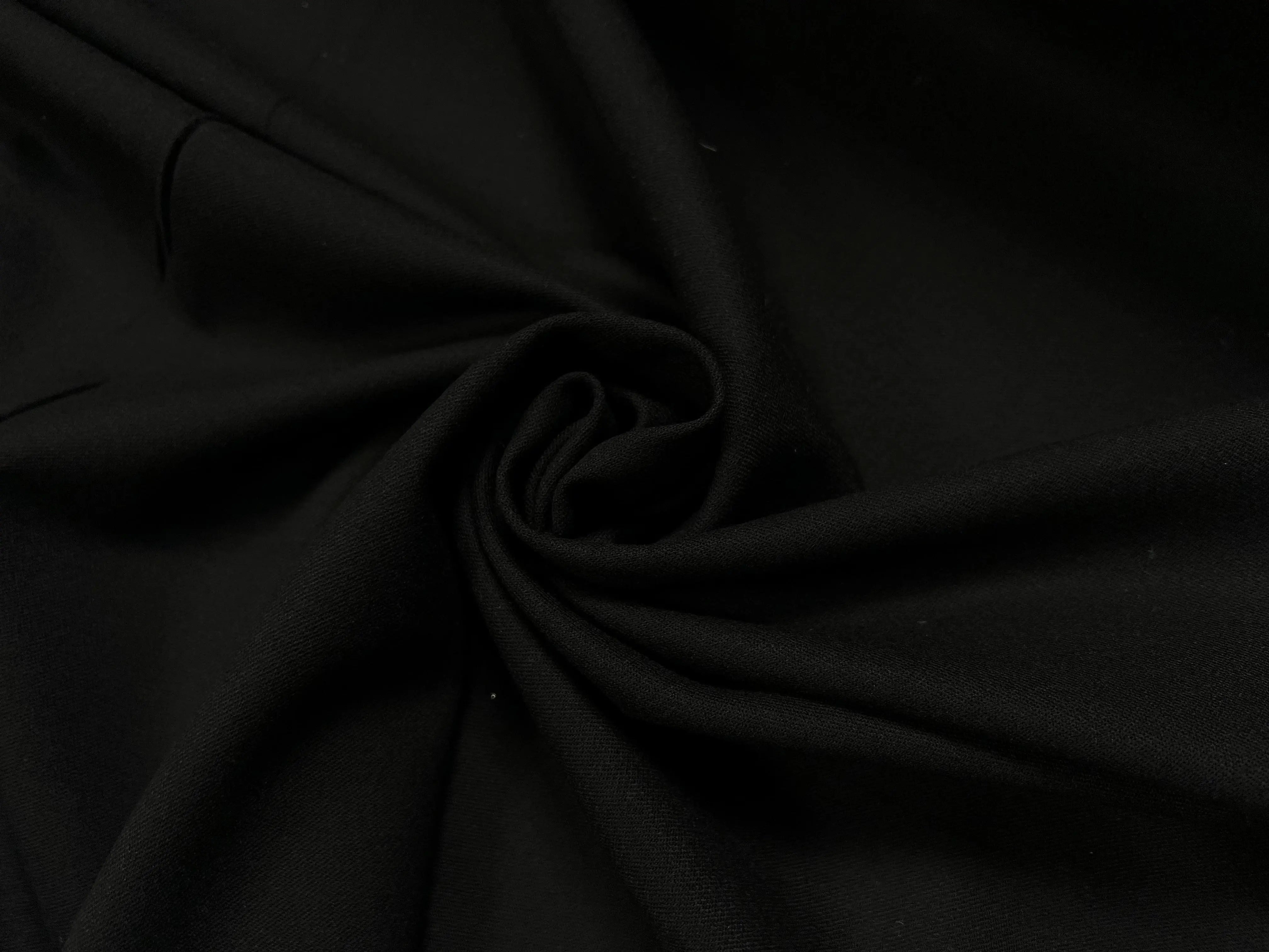GABARDINE DE LAINE NOIR STRIES FAĂON DRILL - coupon de 3 mĂštres - My Little Coupon - tissu - coudre
