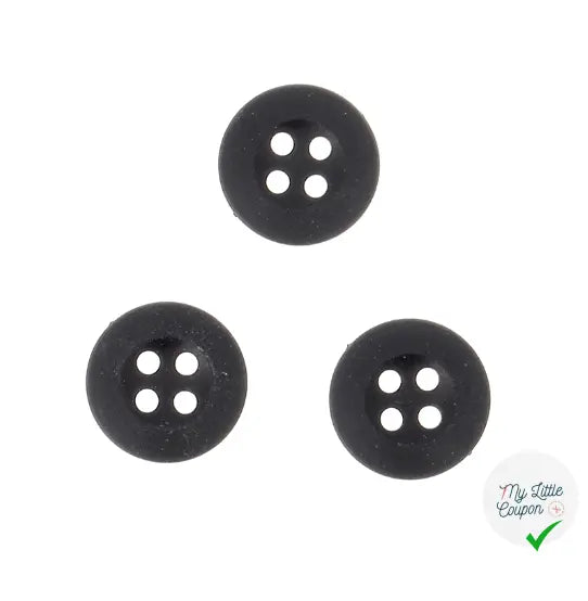8 BOUTONS SOUPLES A 4 ROUS NOIR 13 MM - My Little Coupon