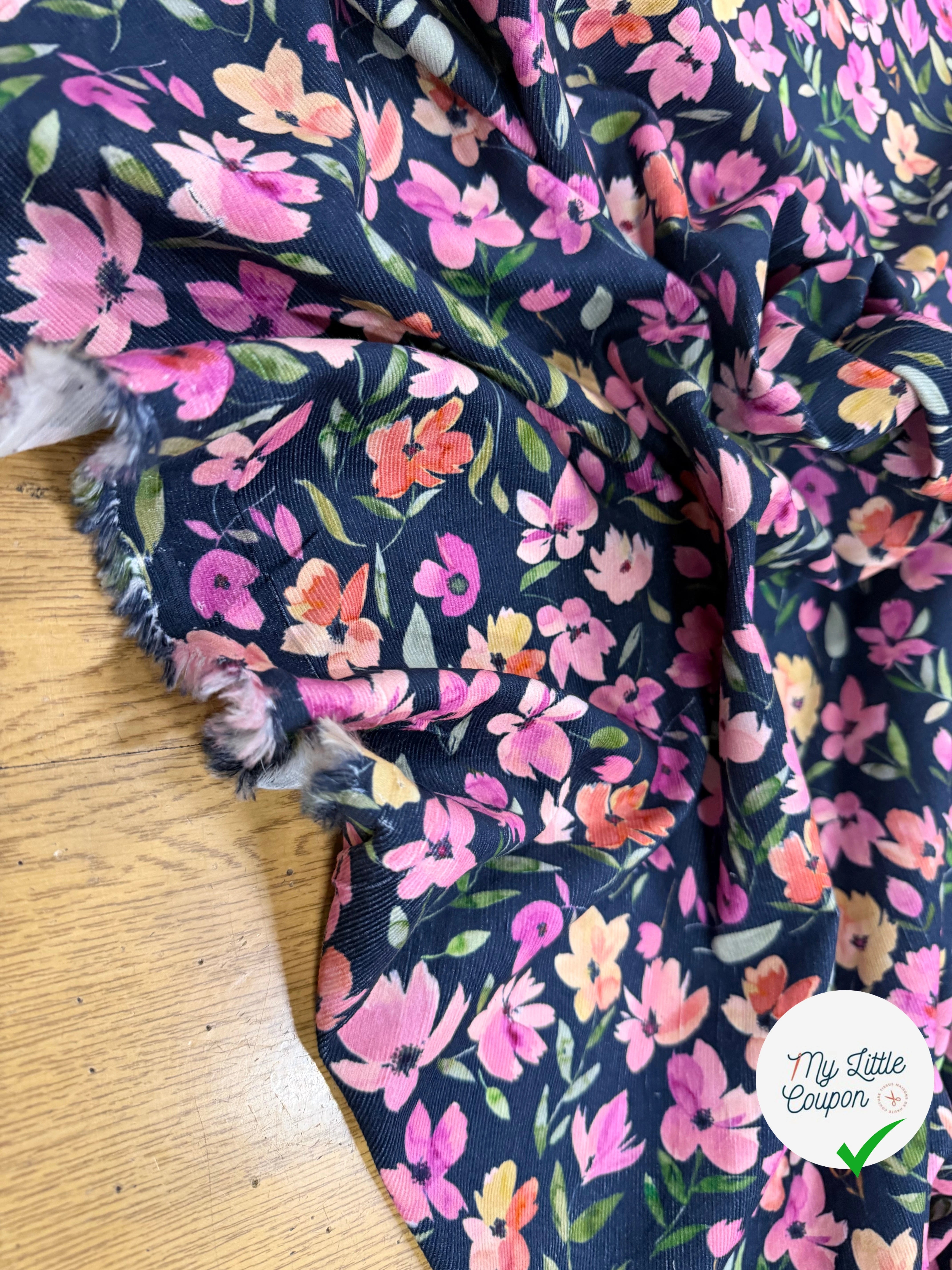 BABYCORD DIGITAL FLOWERS – NAVY - My Little Coupon