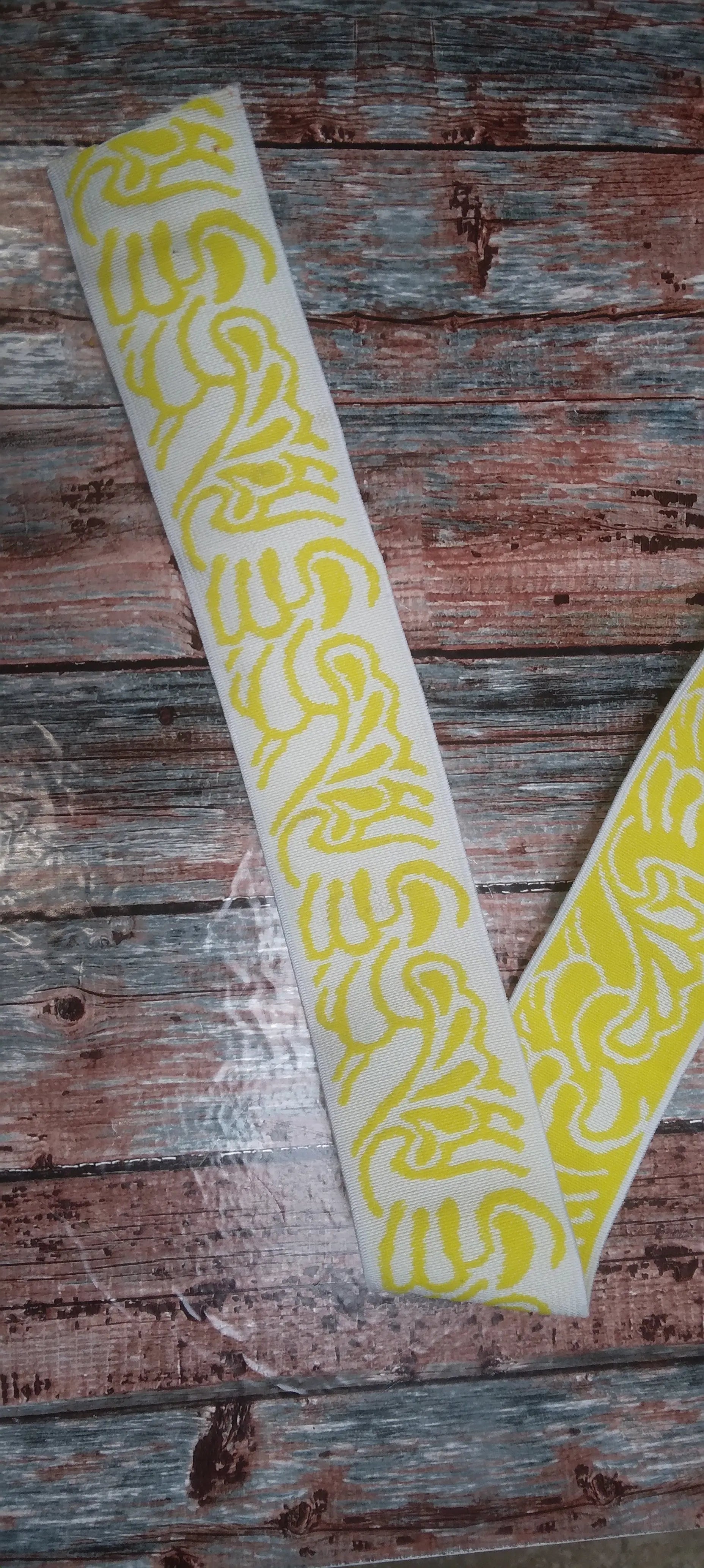 BANDE ÉLASTIQUE TISÉE ABSTRAIT JAUNE - My Little Coupon