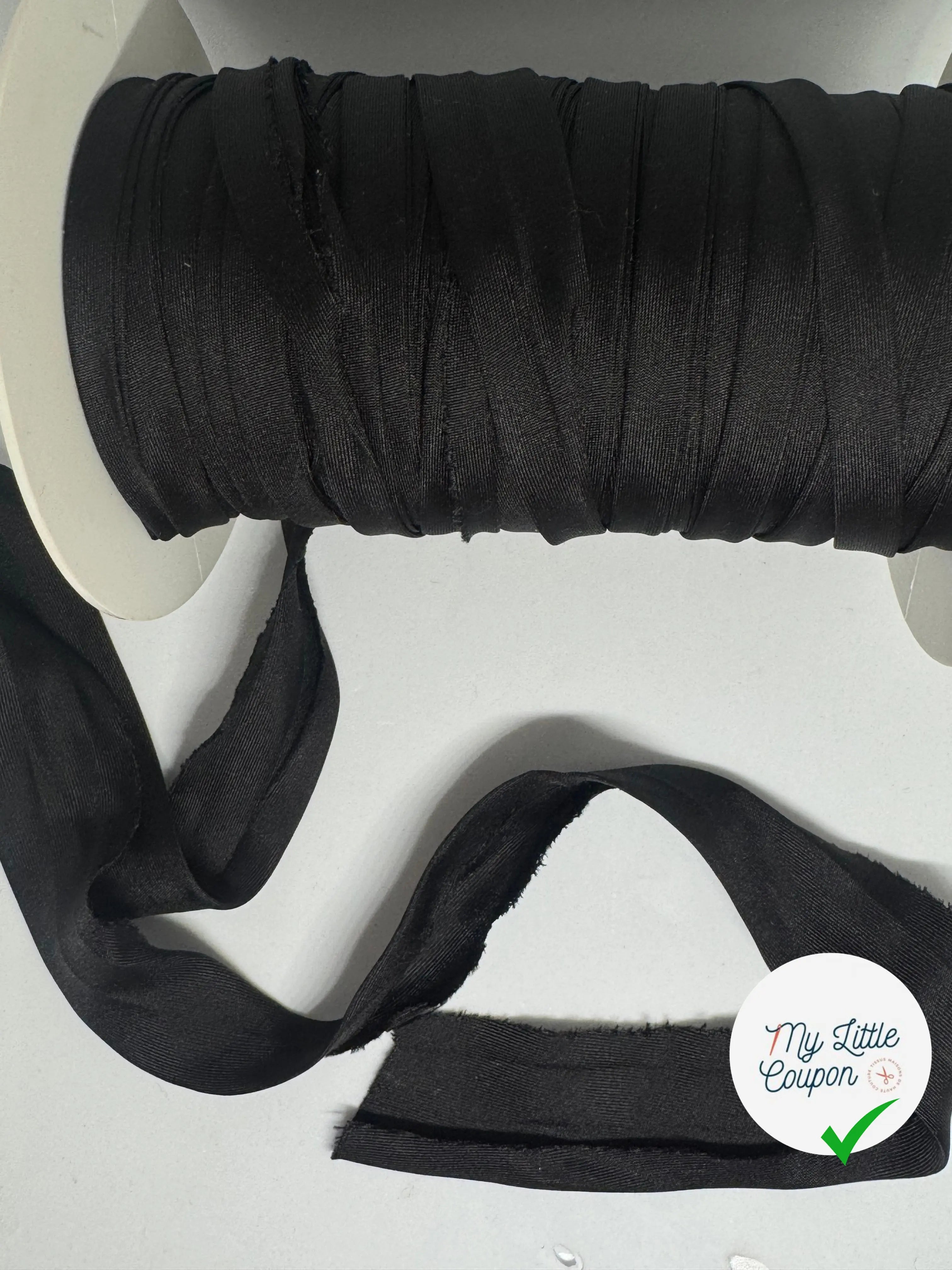 BIAIS DE SOIE NOIR 9MM - My Little Coupon