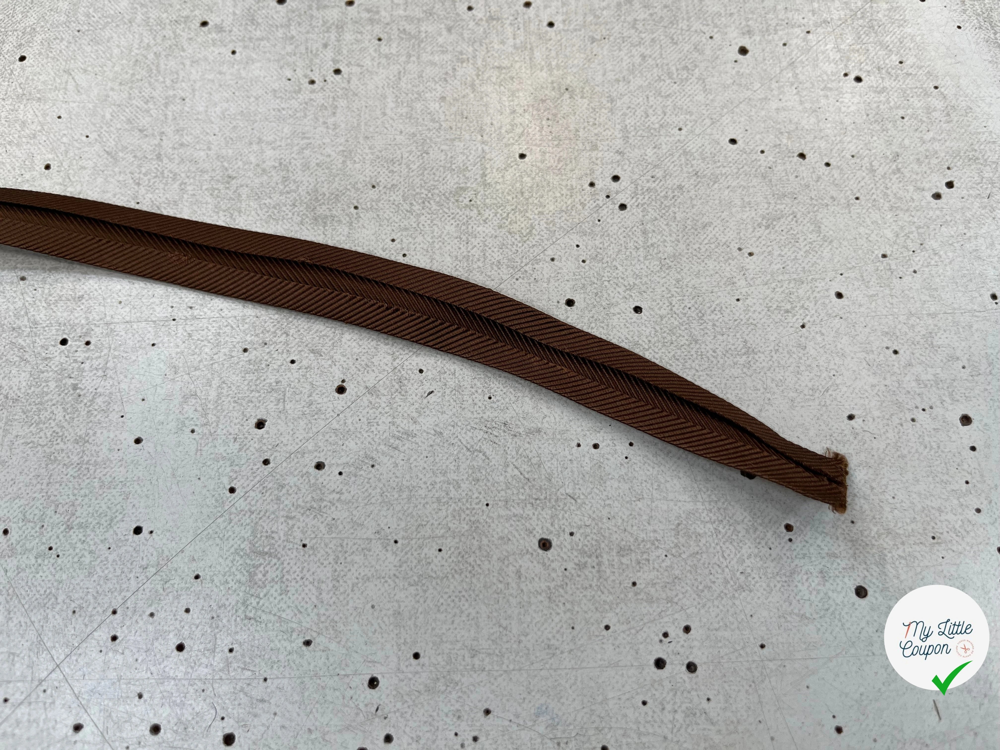 BIAIS MARRON EFFET DRILL 100% viscose 14mm - My Little Coupon