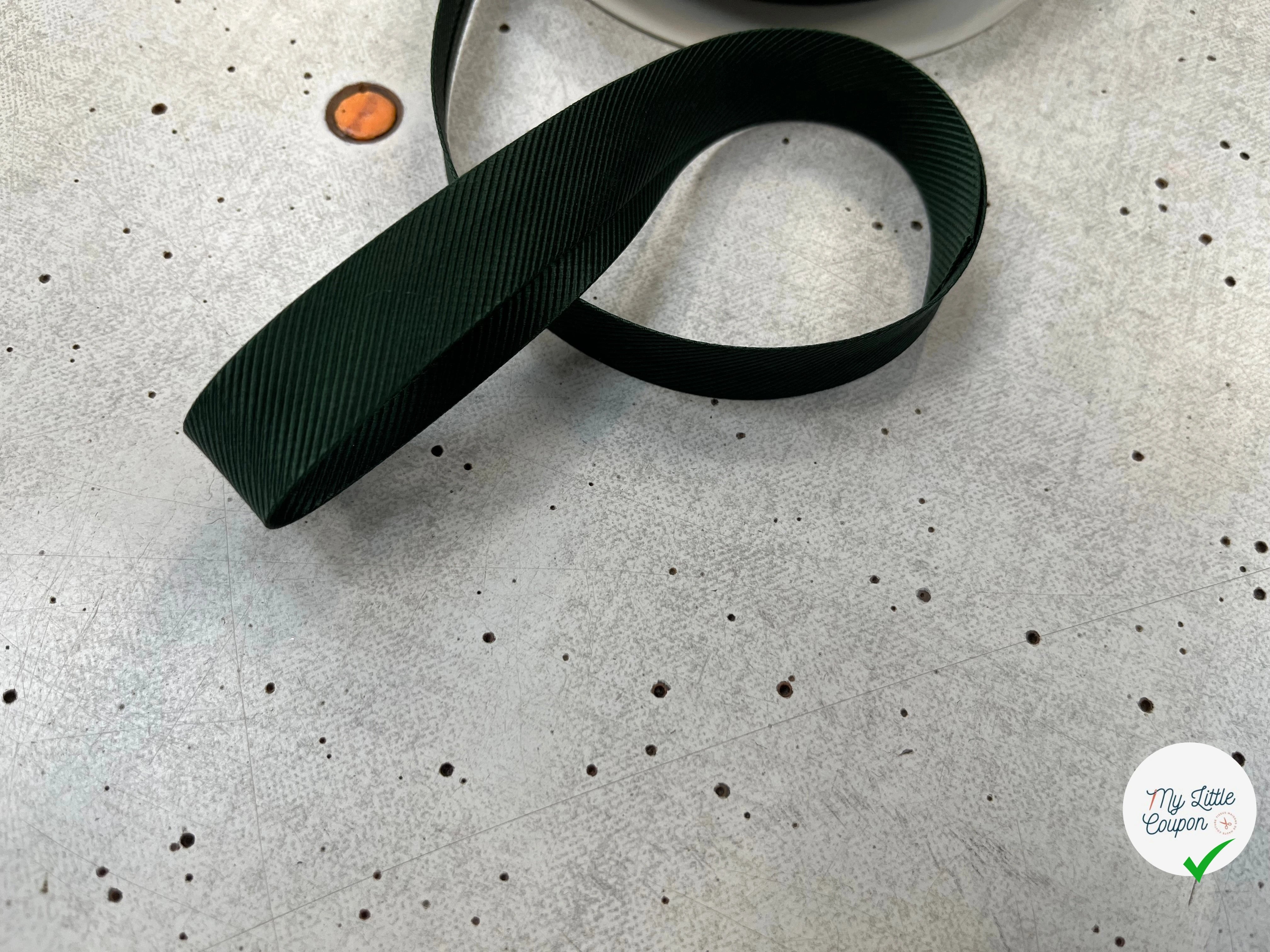 BIAIS VERT SAPIN EFFET DRILL 100% viscose 14mm - My Little Coupon
