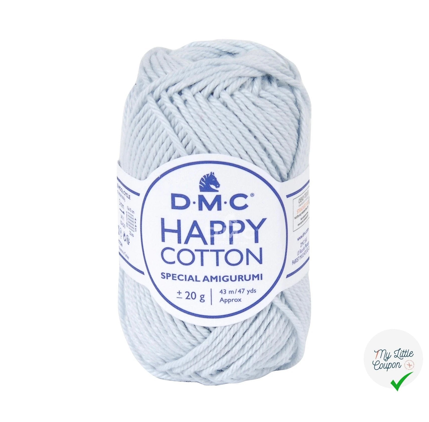 BOBINE DE HAPPY COTTON DMC 20 G BLEU GRIS - My Little Coupon