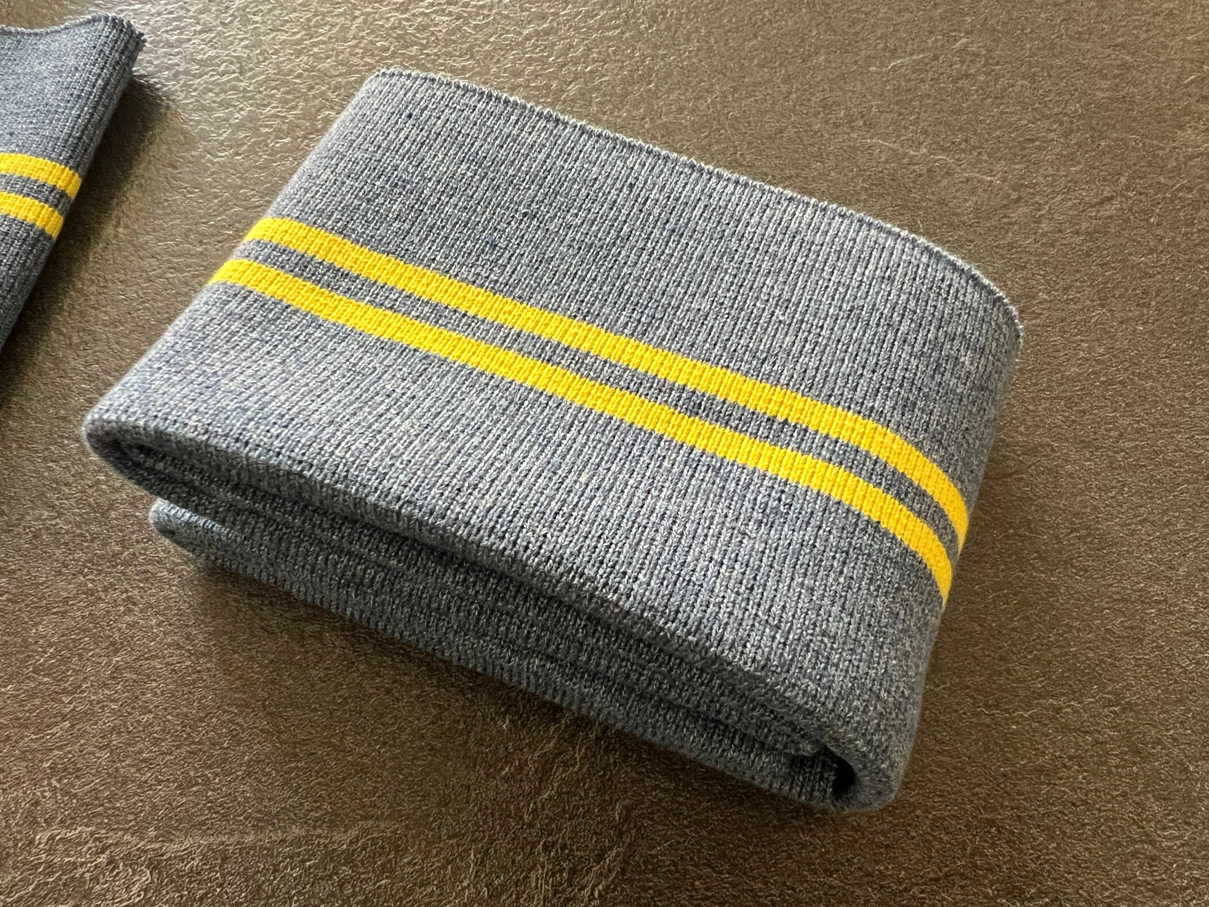 BORD CÔTE BLEU JEAN RAYURE JAUNE CITRON 100X8,5cm - My Little Coupon