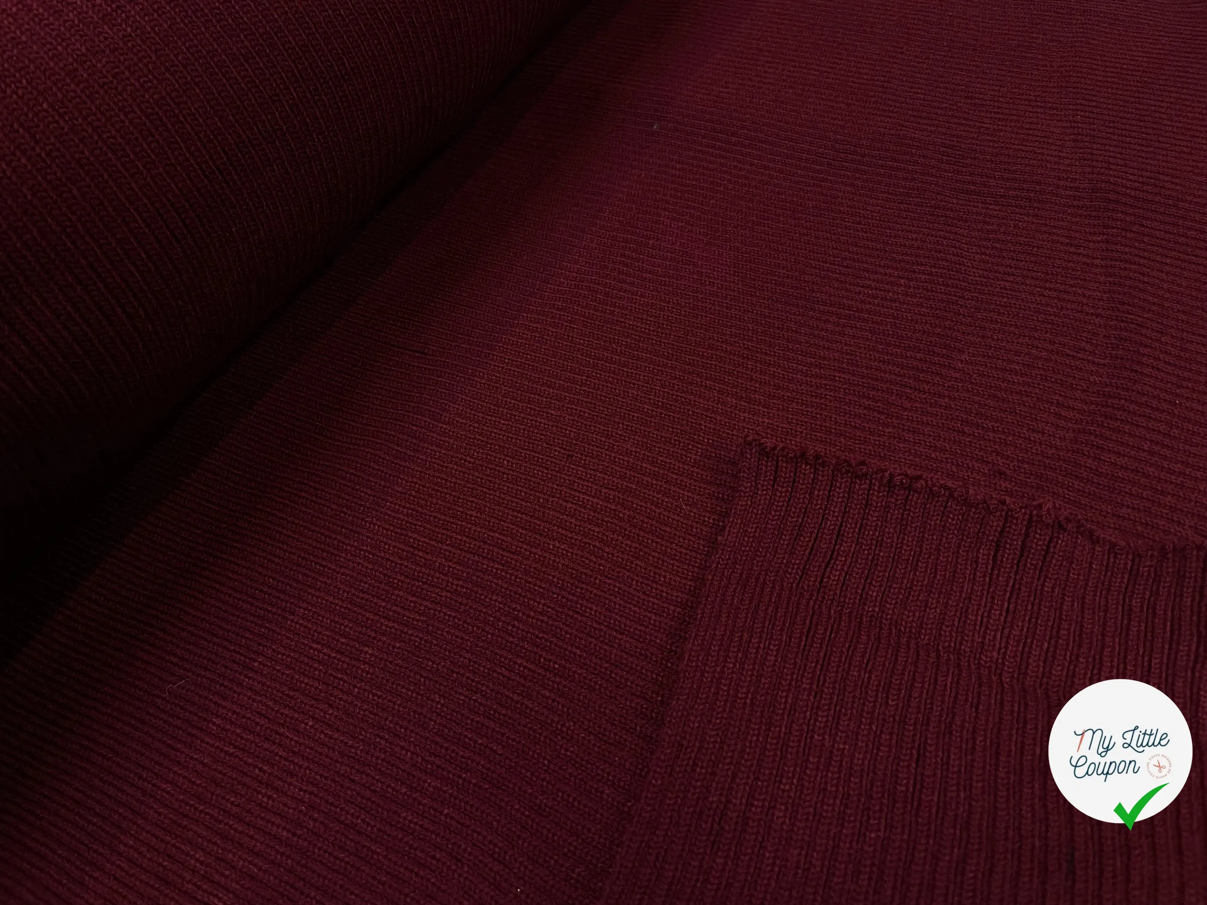 BORD CÔTE LOURD 100% ACRYLIQUE BURGUNDY - My Little Coupon