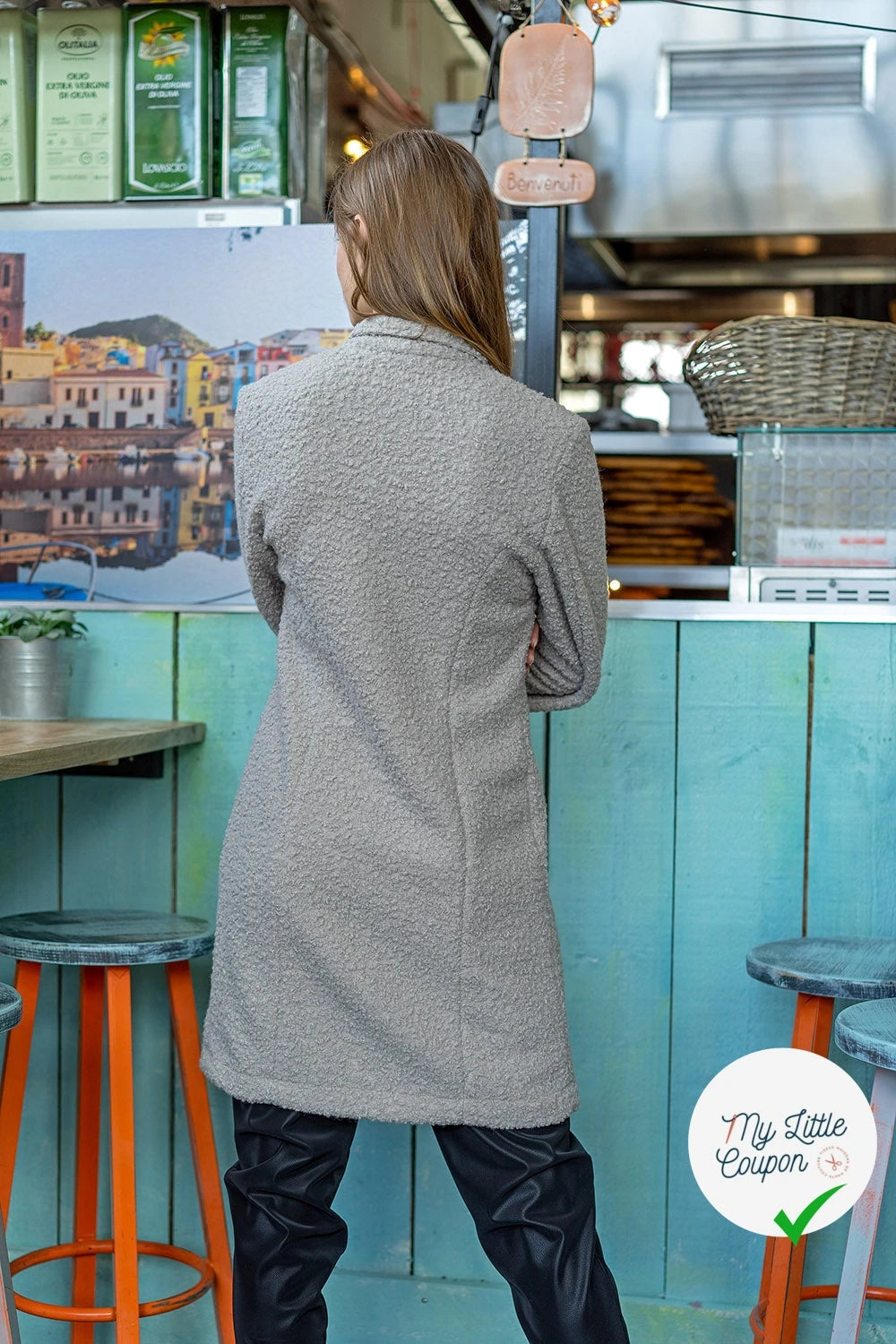 Bouclette stretch unie beige