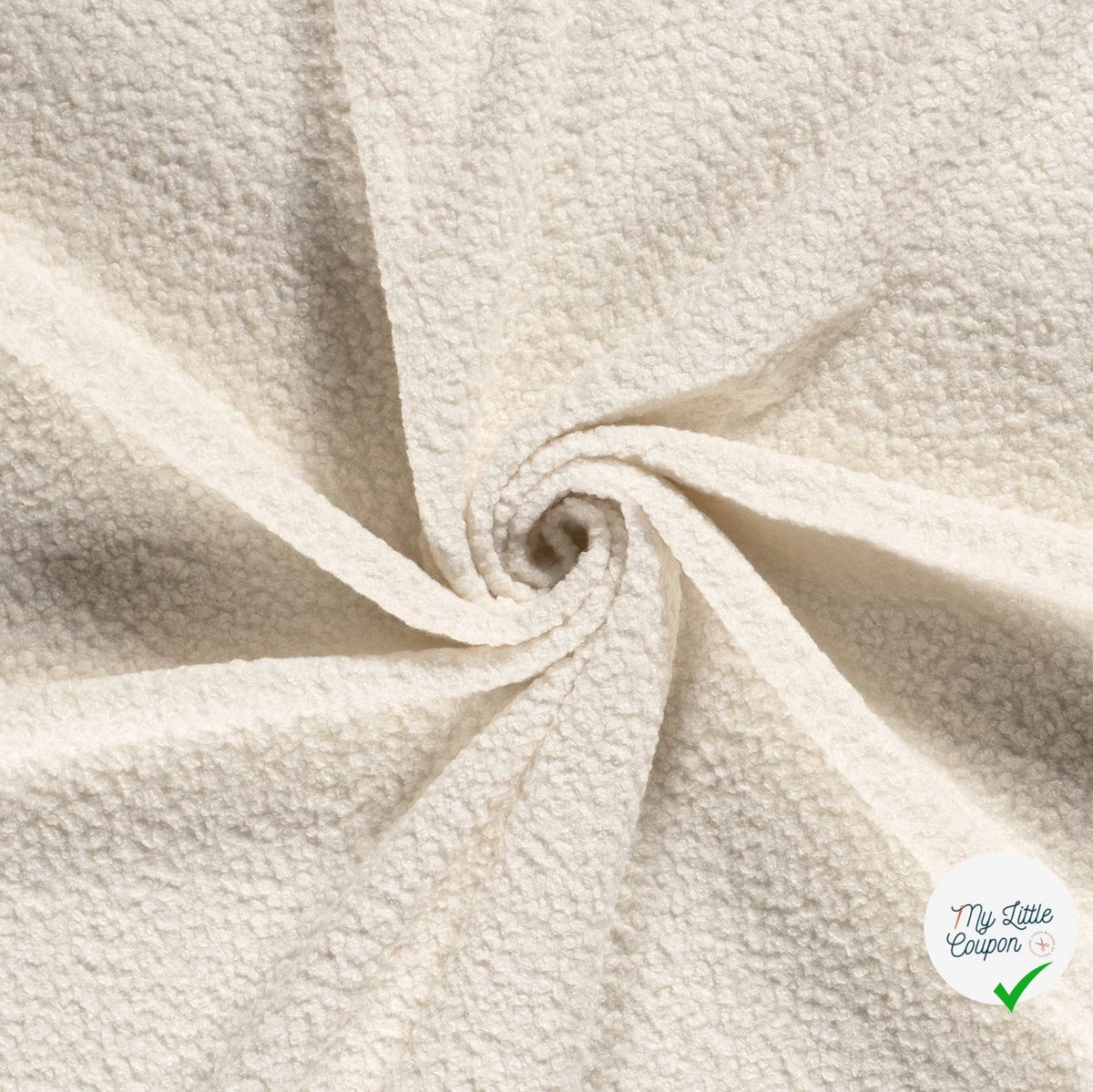 Bouclette stretch unie blanc cassé