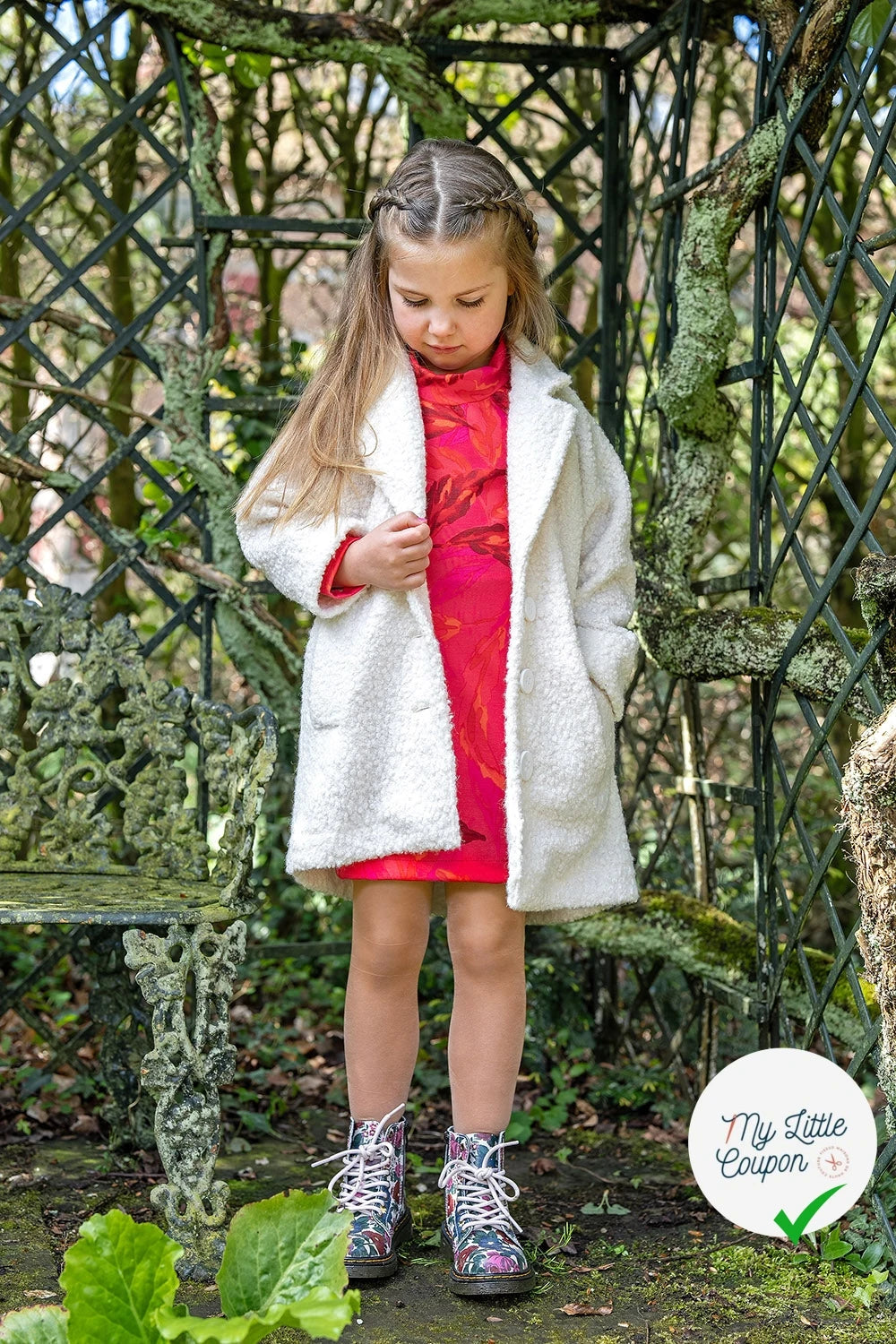Bouclette stretch unie blanc cassé