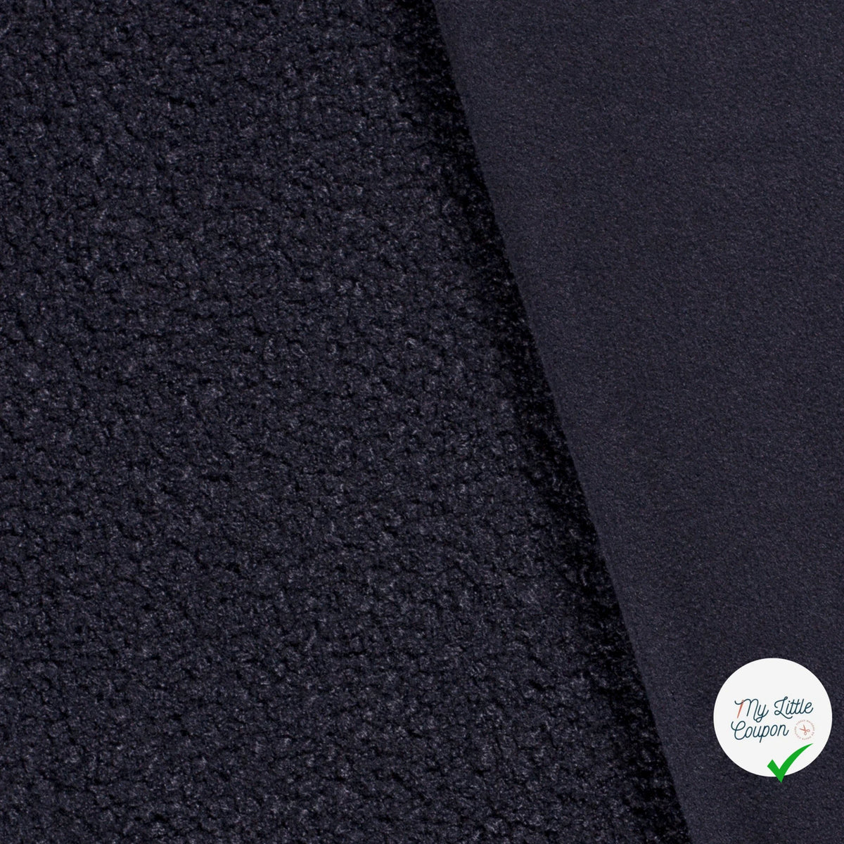 Bouclette stretch unie bleu marine