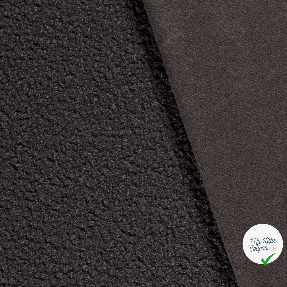 Bouclette stretch unie gris foncé