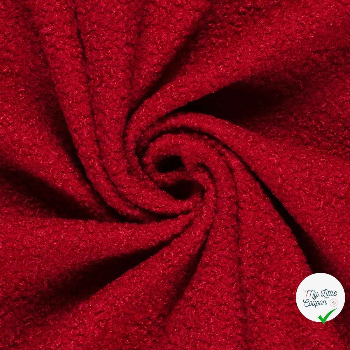 Bouclette stretch unie rouge