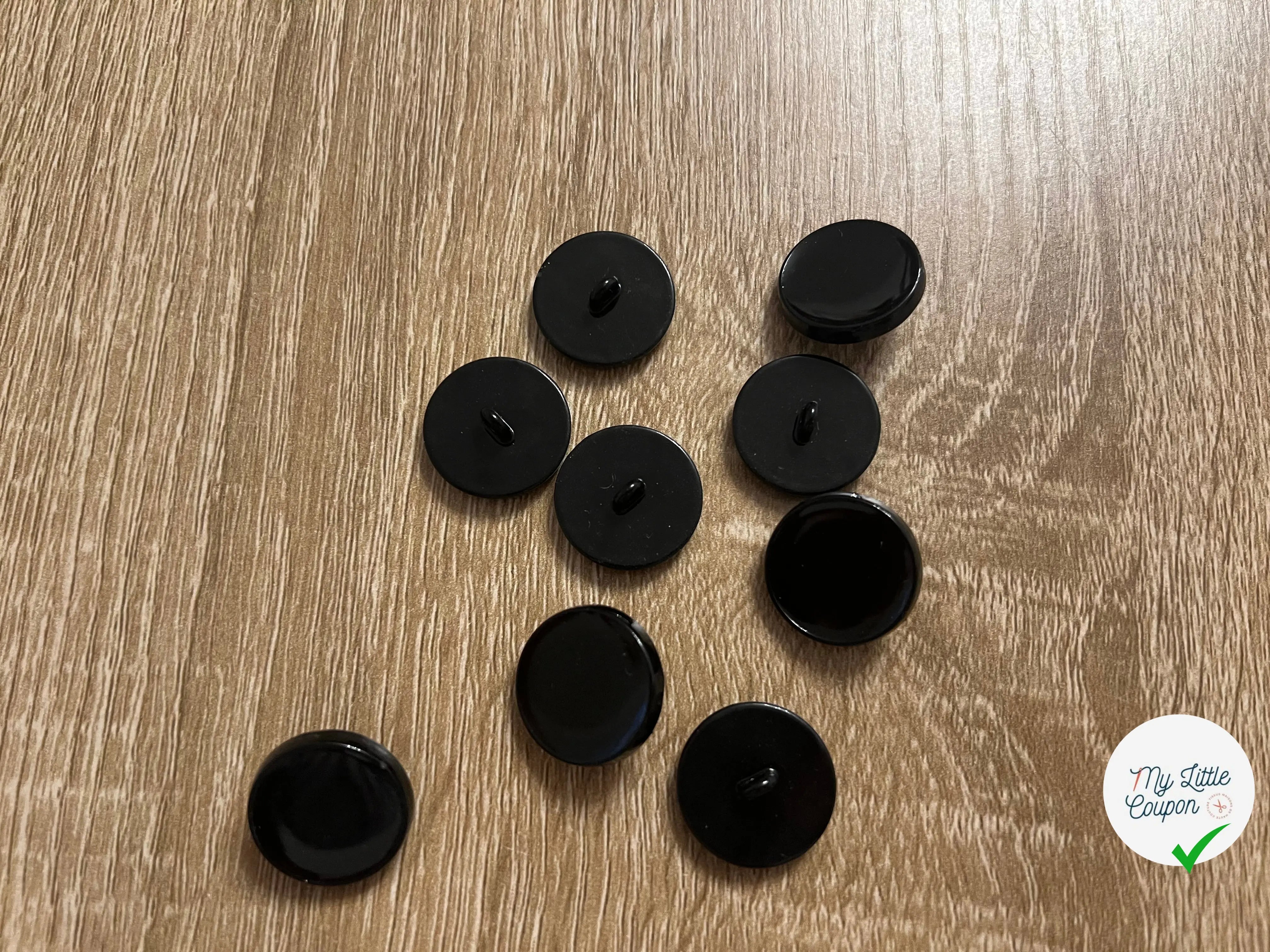 BOUTON À QUEUE 2CM DIAMÈTRE NOIR - LOT DE 5 - My Little Coupon