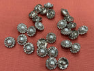 BOUTON ARGENTÉ PERLE ET STRASS (lot de 6) 15mm - My Little Coupon
