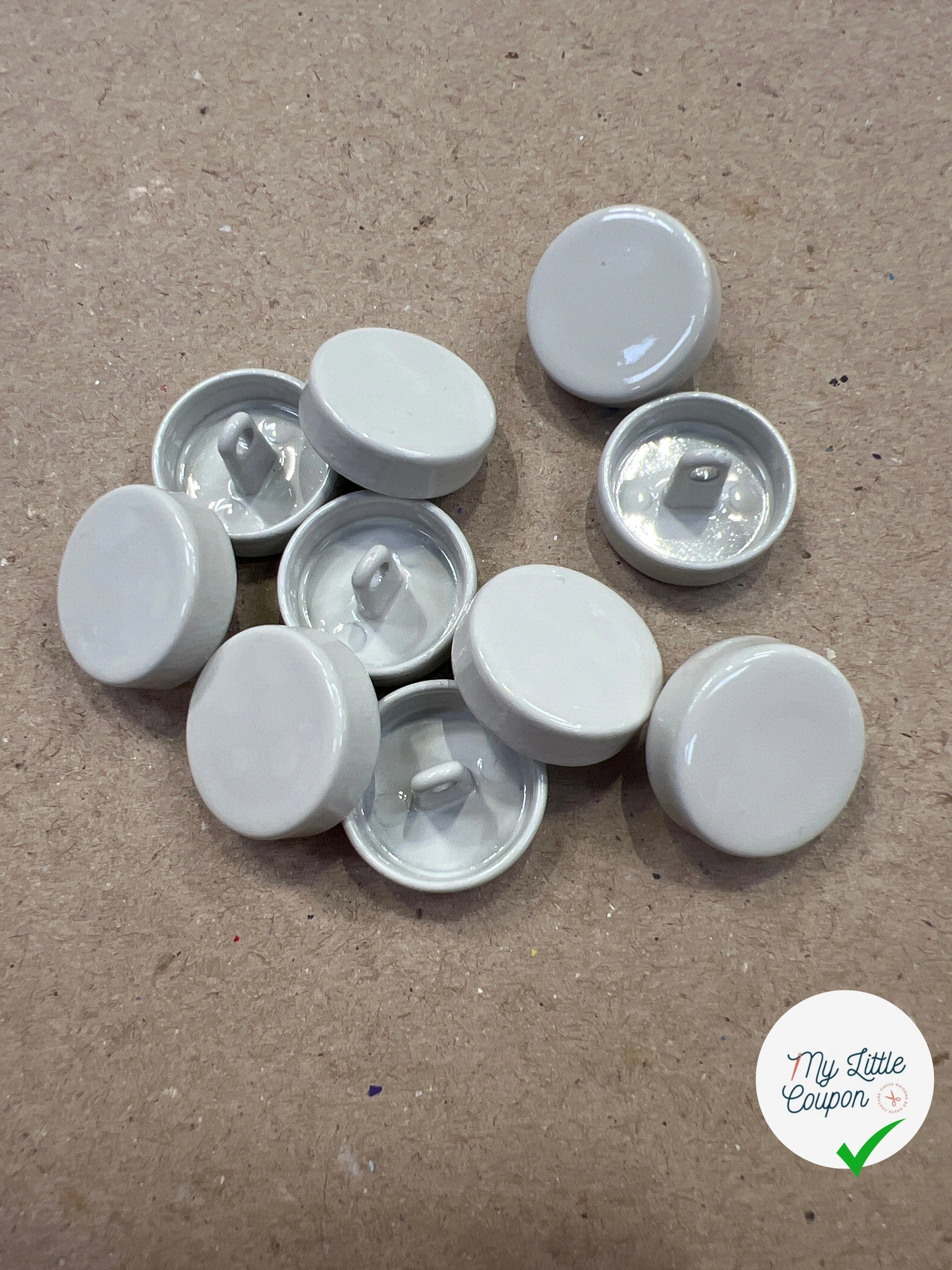 BOUTON EN MÉTAL À QUEUE BEIGE GRIS SOUTENU (lot de 5) - My Little Coupon
