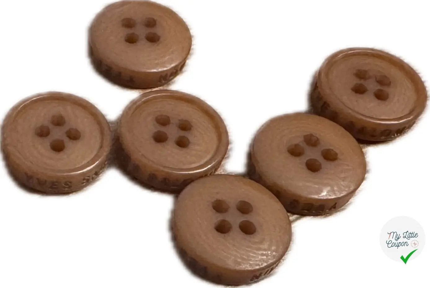 BOUTON MARRON CHIC 13 MM - LOT DE 10 - My Little Coupon