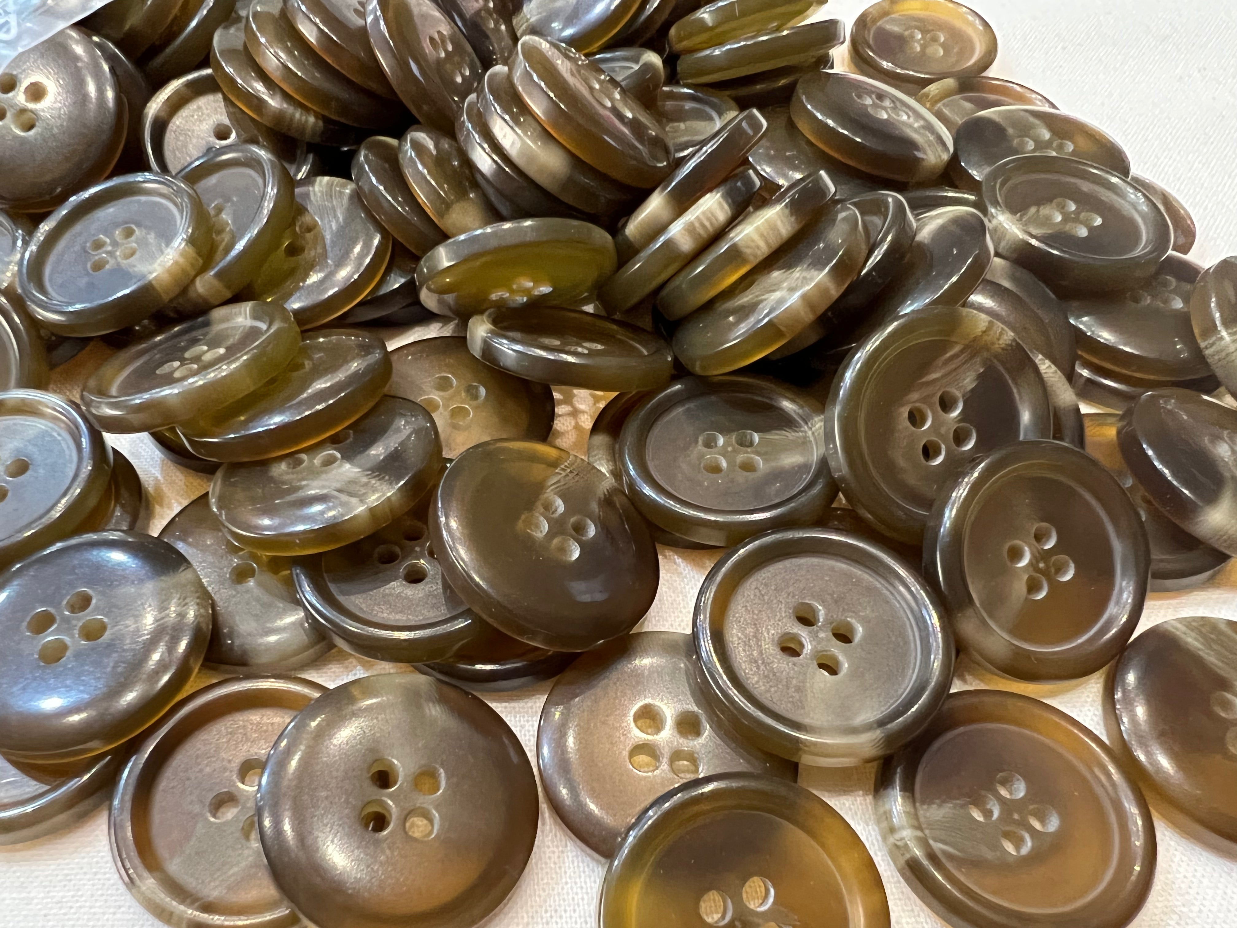 BOUTON MARRON Marbré (lot de 10) 22mm - My Little Coupon