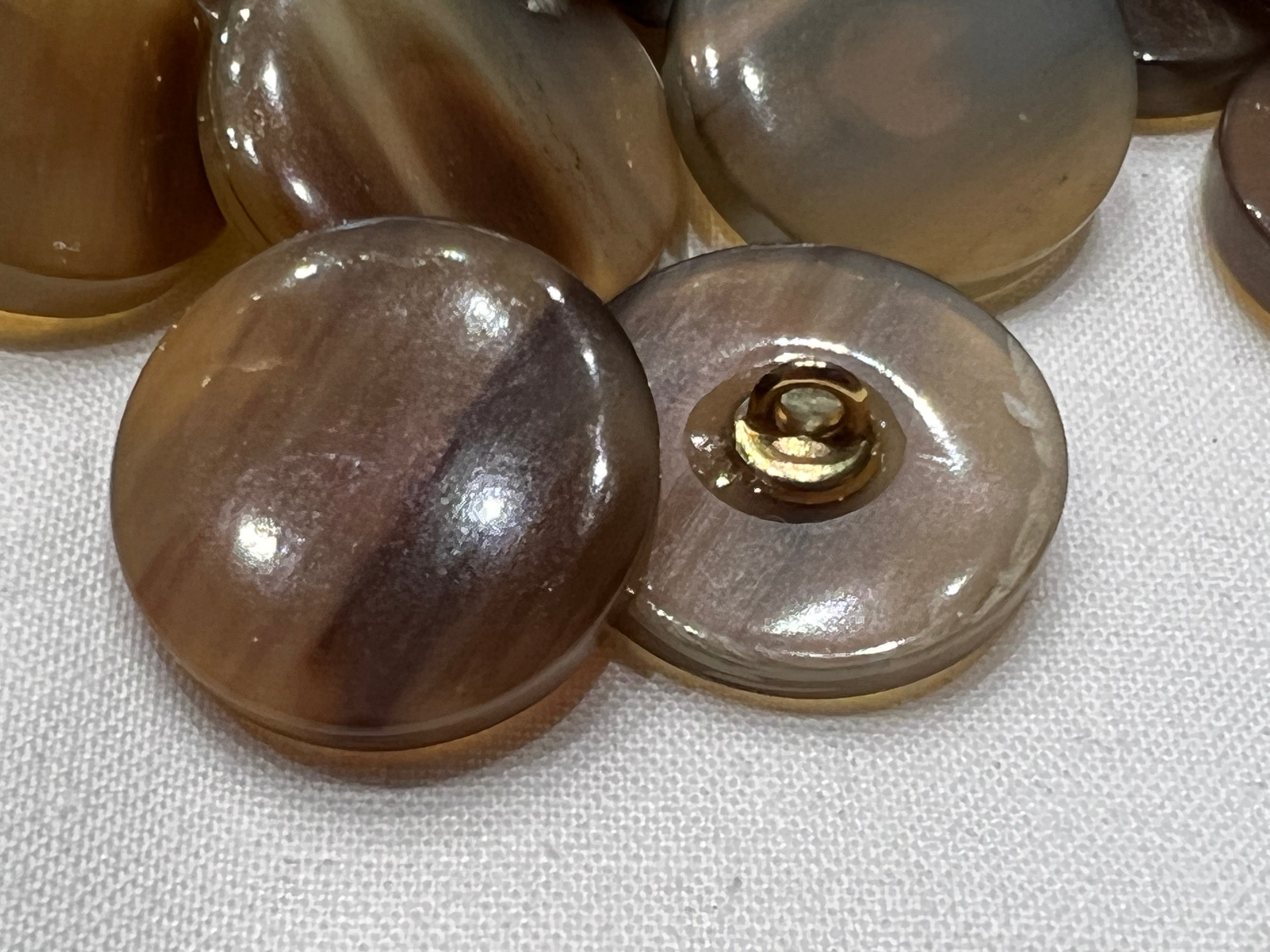 BOUTON MARRON NACRÉ (lot de 6) 22mm - My Little Coupon