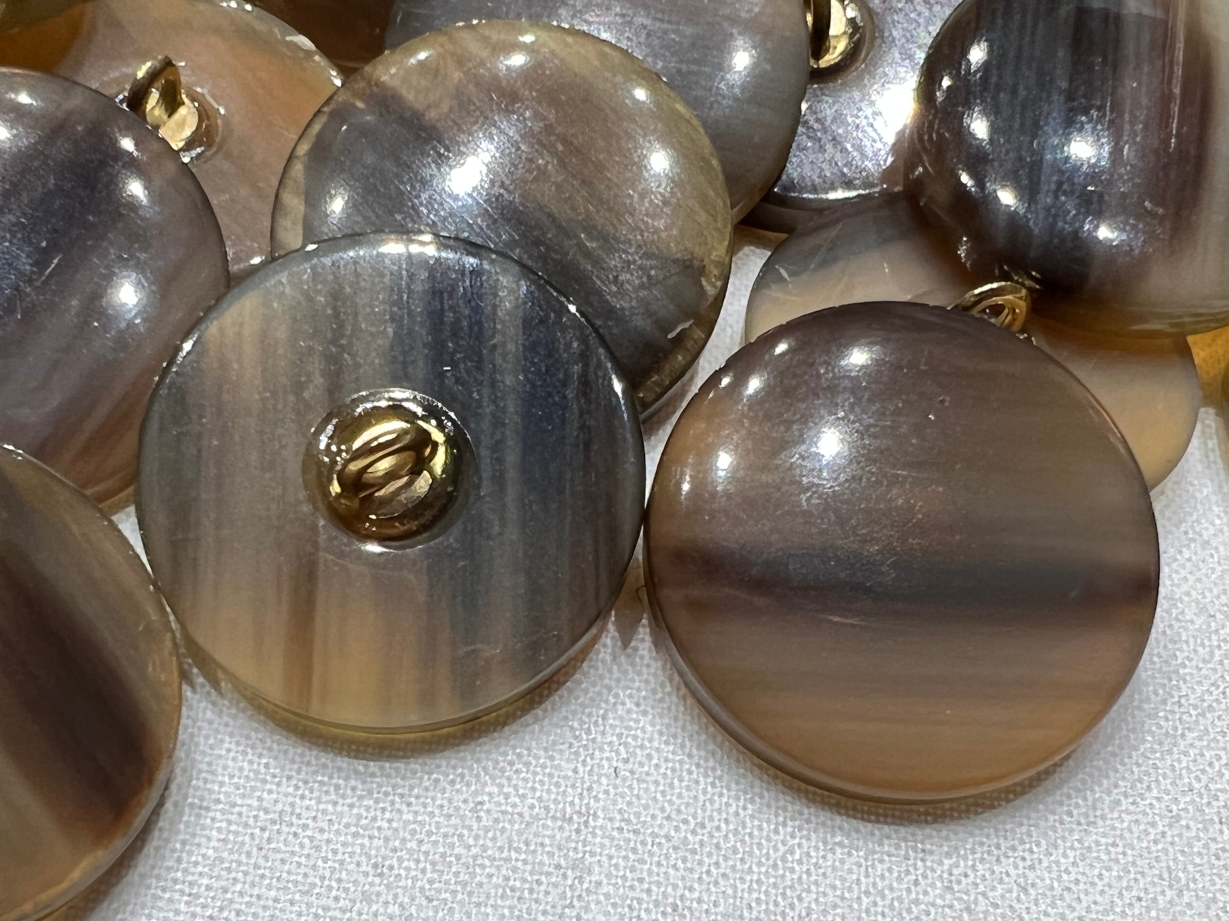 BOUTON MARRON NACRÉ (lot de 6) 25mm - My Little Coupon