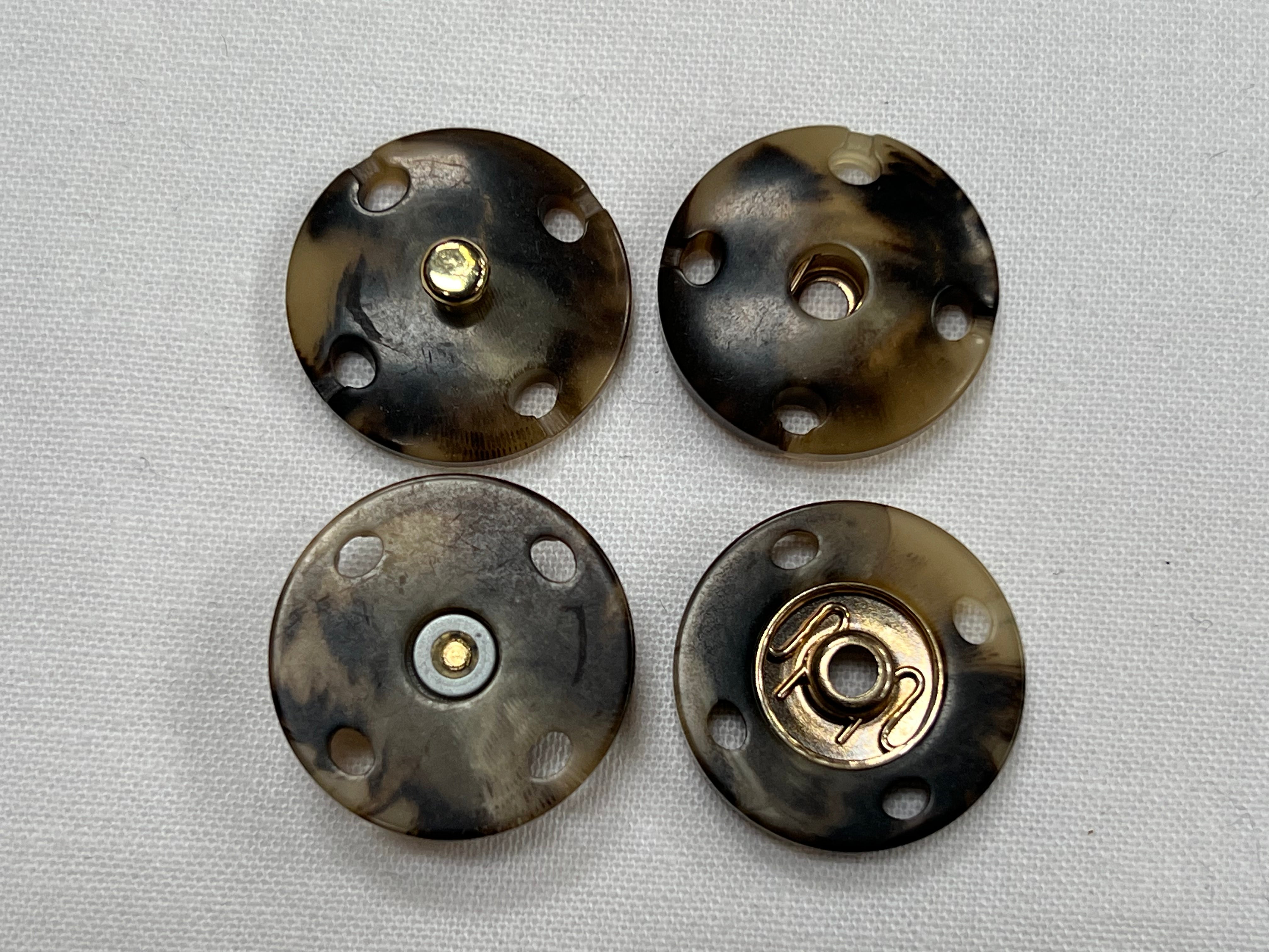 BOUTON PRESSION À COUDRE MARRON MARBRÉ (LOT DE 6) - My Little Coupon