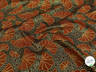 BROCART ARGENTÉ FEUILLAGES ORANGE GOLD - My Little Coupon