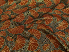 BROCART ARGENTÉ FEUILLAGES ORANGE GOLD - My Little Coupon
