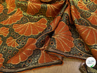 BROCART ARGENTÉ FEUILLAGES ORANGE GOLD - My Little Coupon