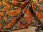 BROCART ARGENTÉ FEUILLAGES ORANGE GOLD - My Little Coupon