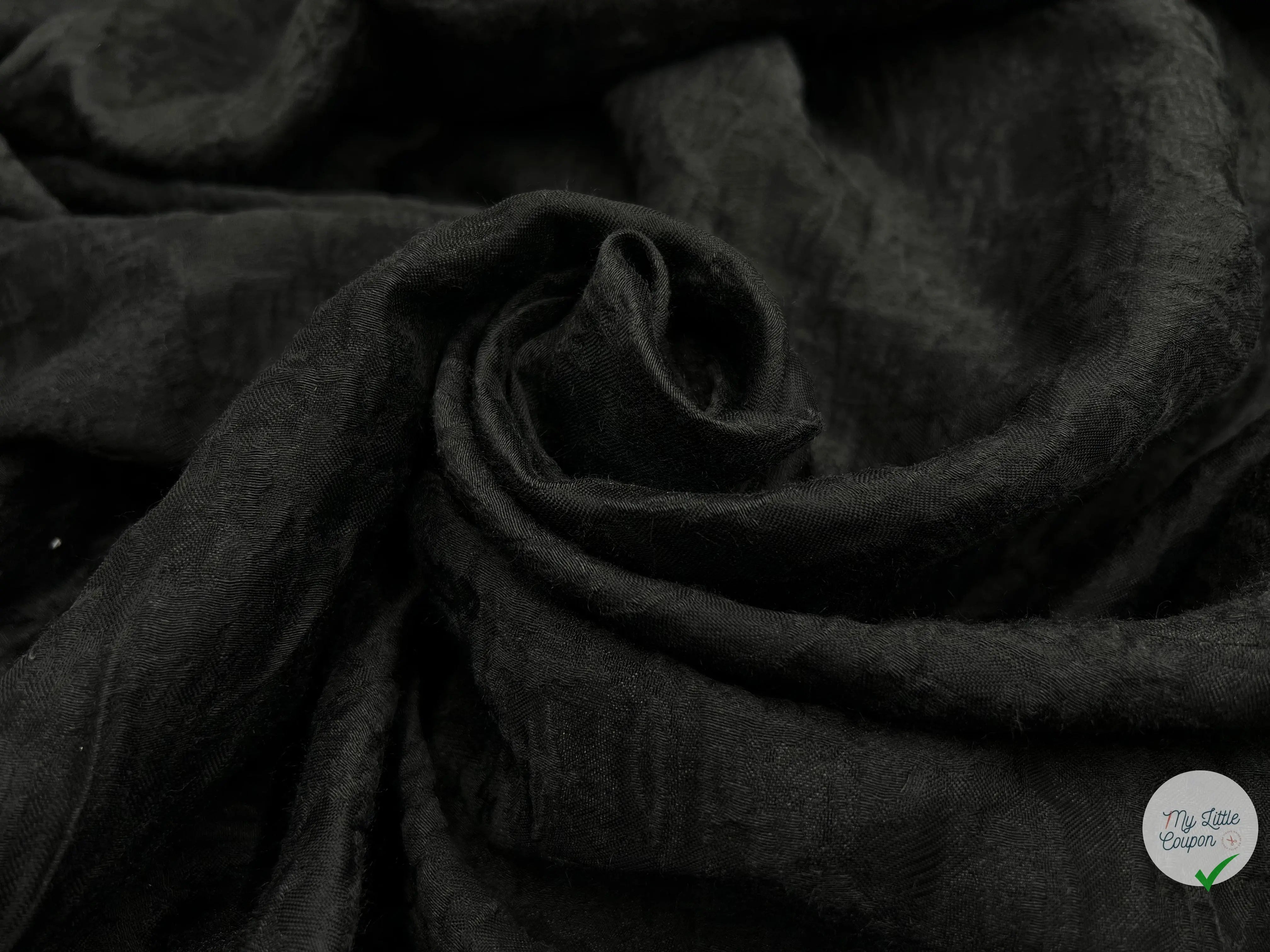 BROCHÉ JACQUARD NOIR - My Little Coupon - tissu - coudre