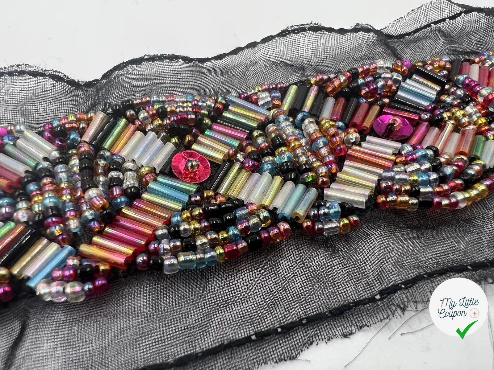 BRODERIE PERLÉE SUR RUBAN - My Little Coupon - tissu - coudre