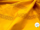 BRODERIE SUR POPELINE JAUNE ROSACES STRIPES - My Little Coupon - tissu - coudre