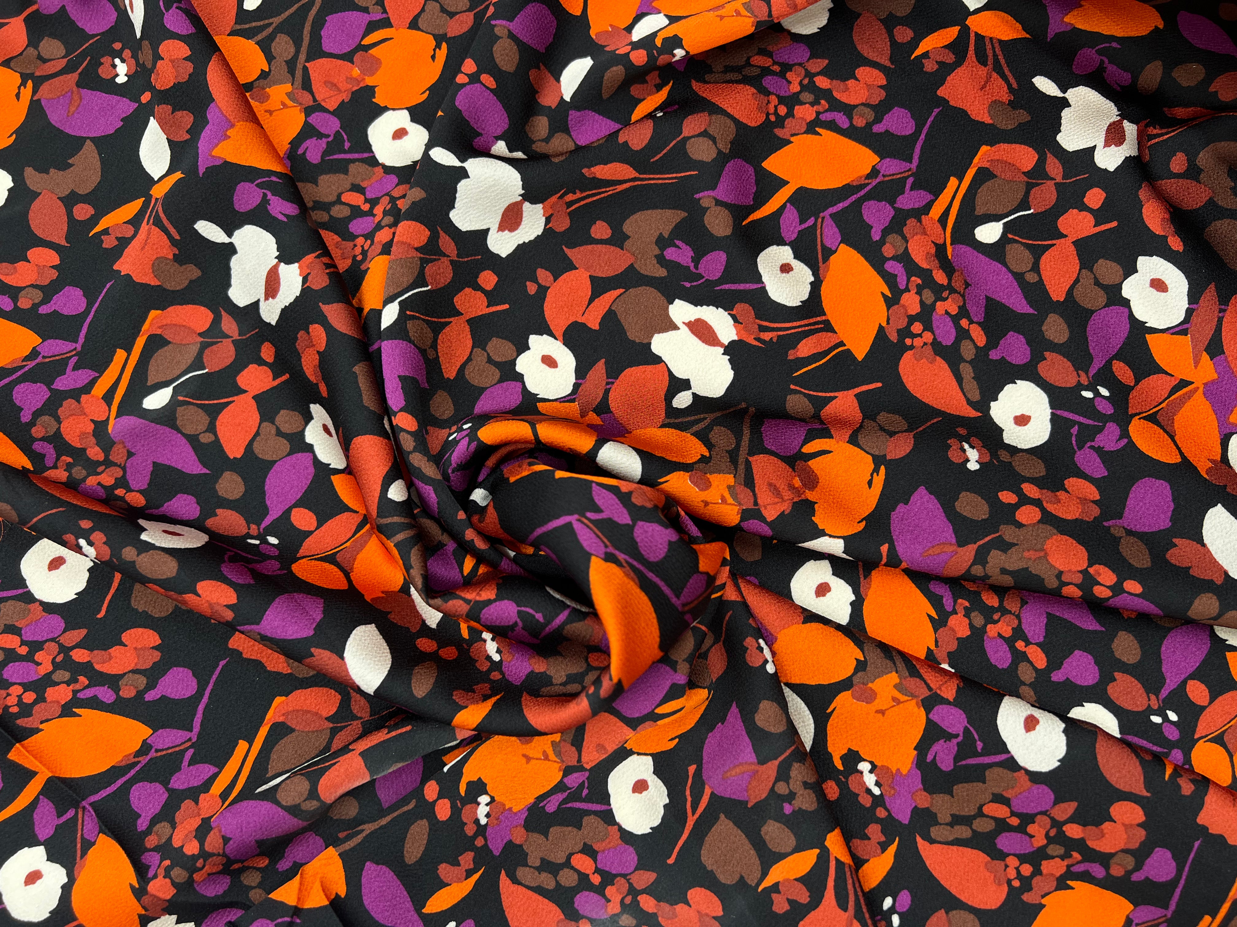 BUBBLE CRÊPE NOIR FLEURS D'AUTOMNE MLC INTERN