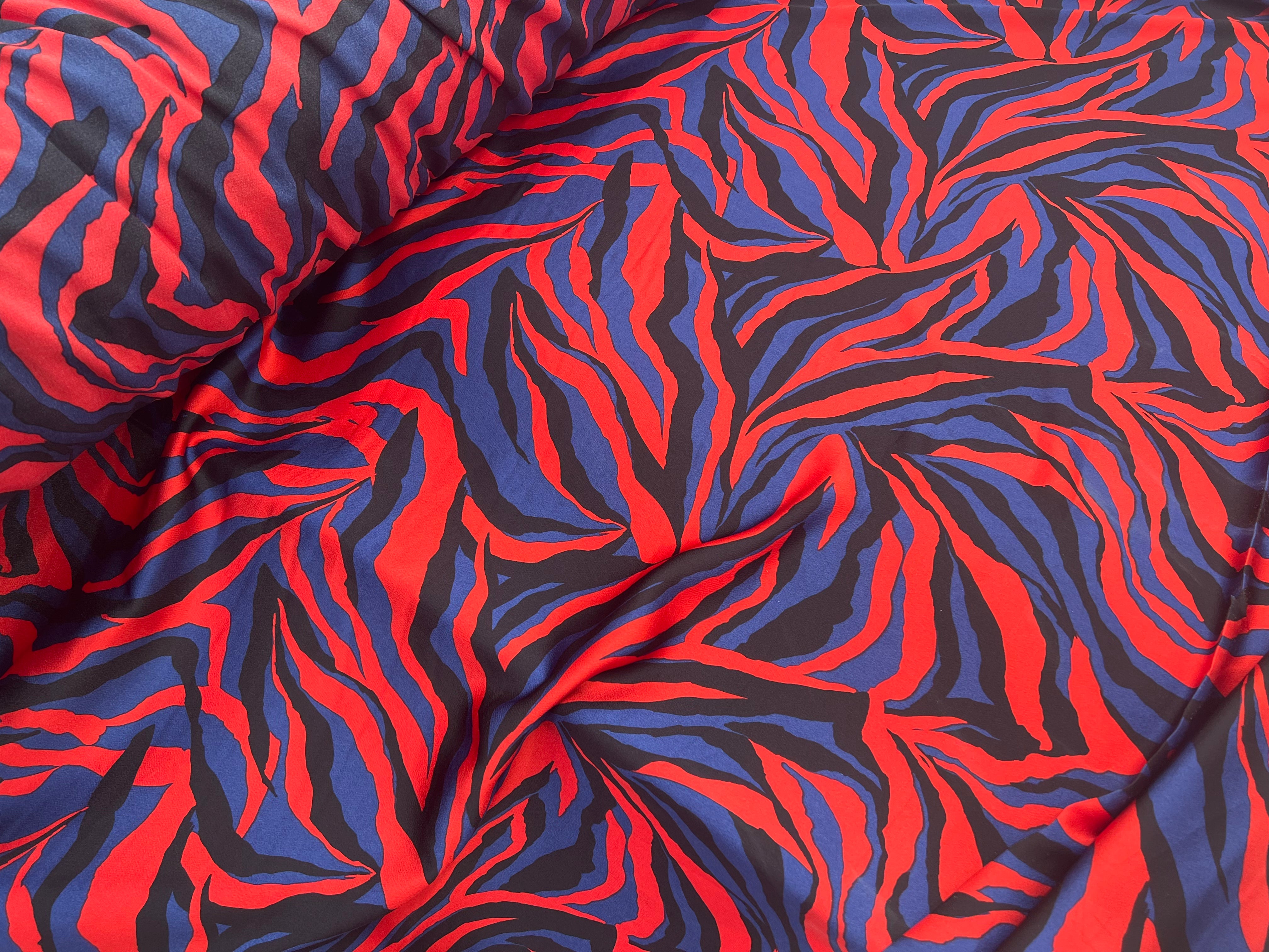 BUBBLE CRÊPE ZÉBRÉ BLEU NOIR ROUGE MLC INTERN