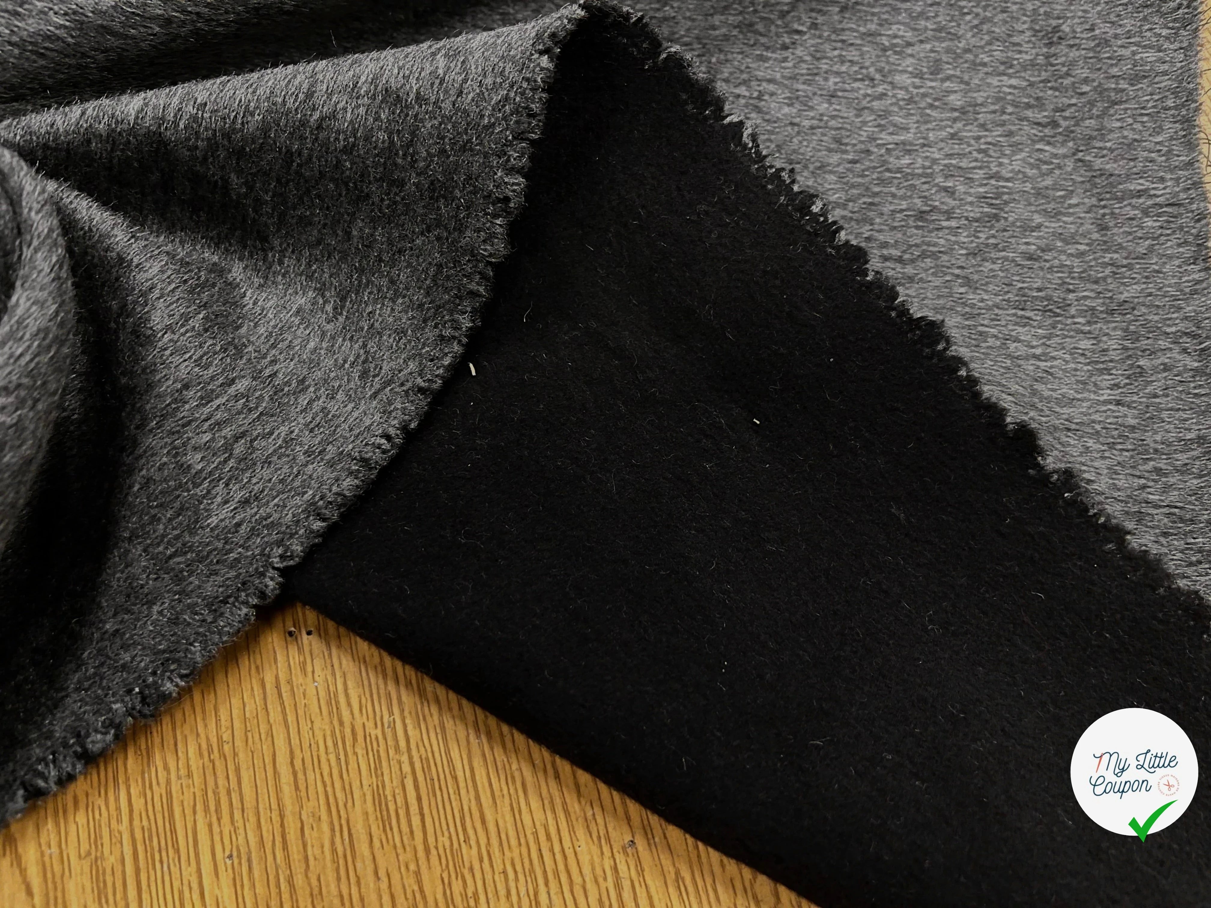 CABAN DE LAINE CACHEMIRE FACE NOIR ET FACE GRIS - My Little Coupon