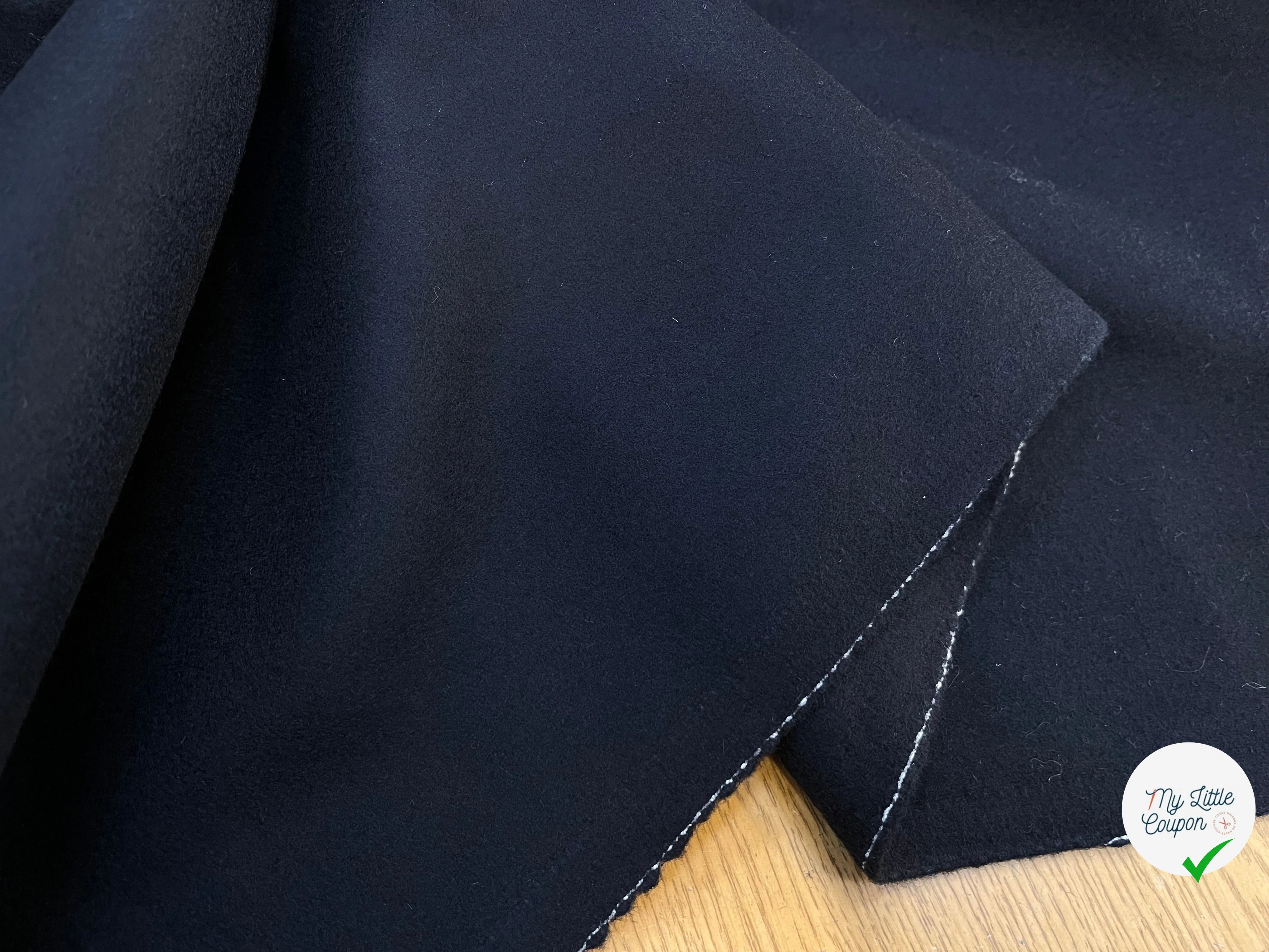 CABAN DE LAINE  NAVY 100% LAINE - My Little Coupon
