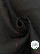 CABAN NOIR FIN CARREAUX ROUGE SUBLIME MSO