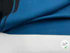 CABAN STRIÉ BLEU VERT CONTRECOLLÉ JERSEY NOIR - My Little Coupon - tissu - coudre
