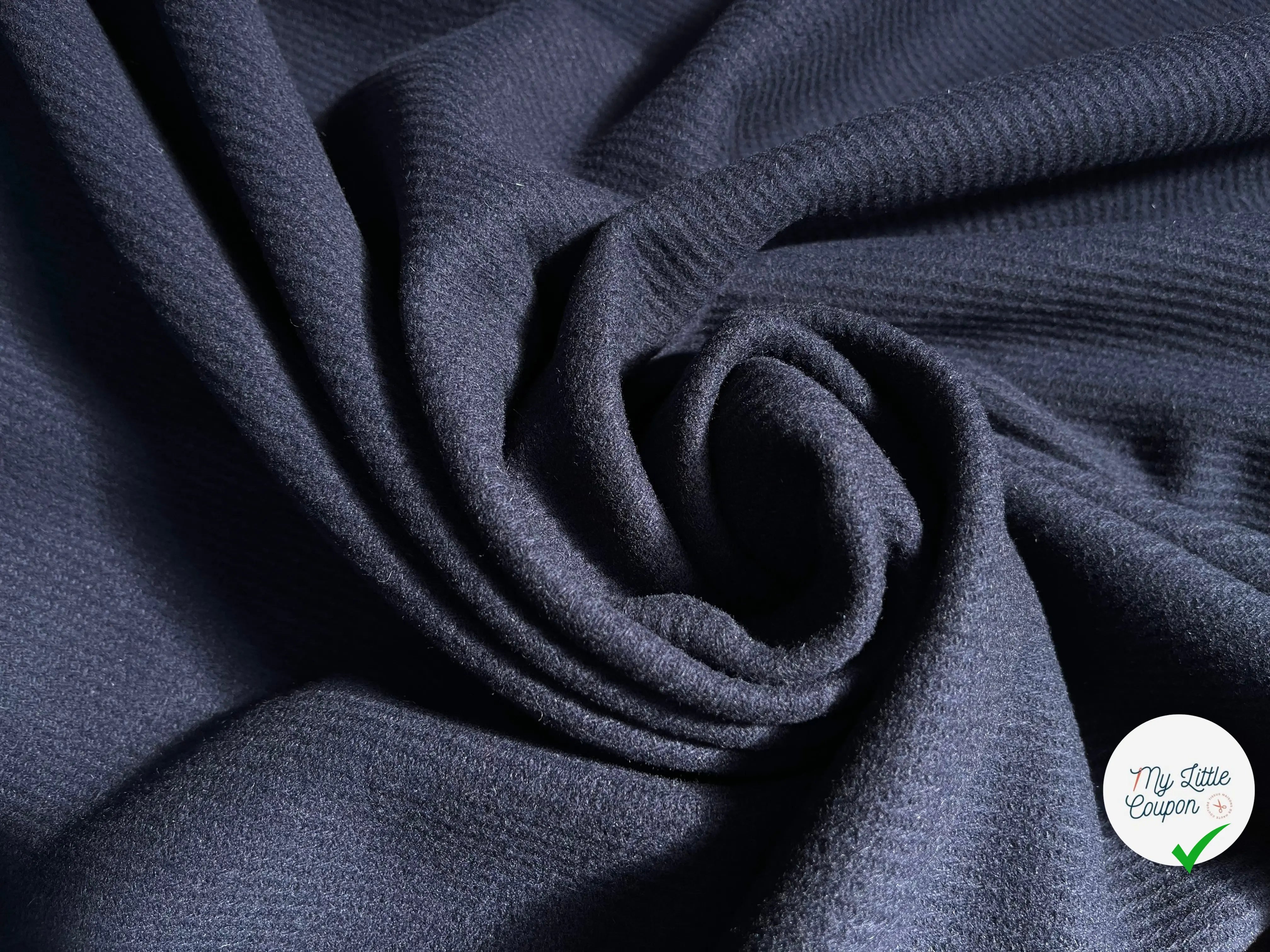CABAN STRIÉ UNI MARINE 80% LAINE VIERGE - My Little Coupon