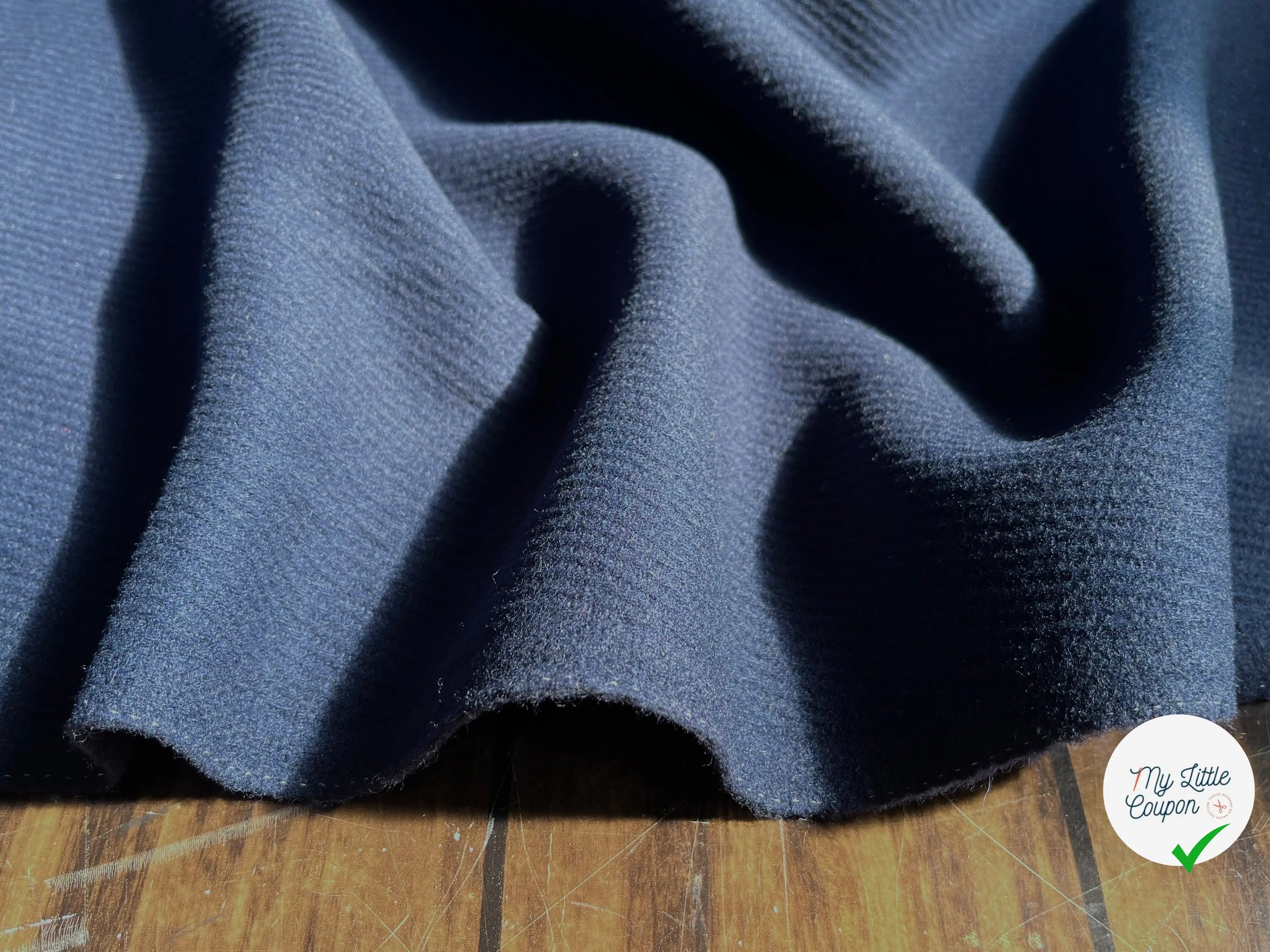 CABAN STRIÉ UNI MARINE 80% LAINE VIERGE - My Little Coupon