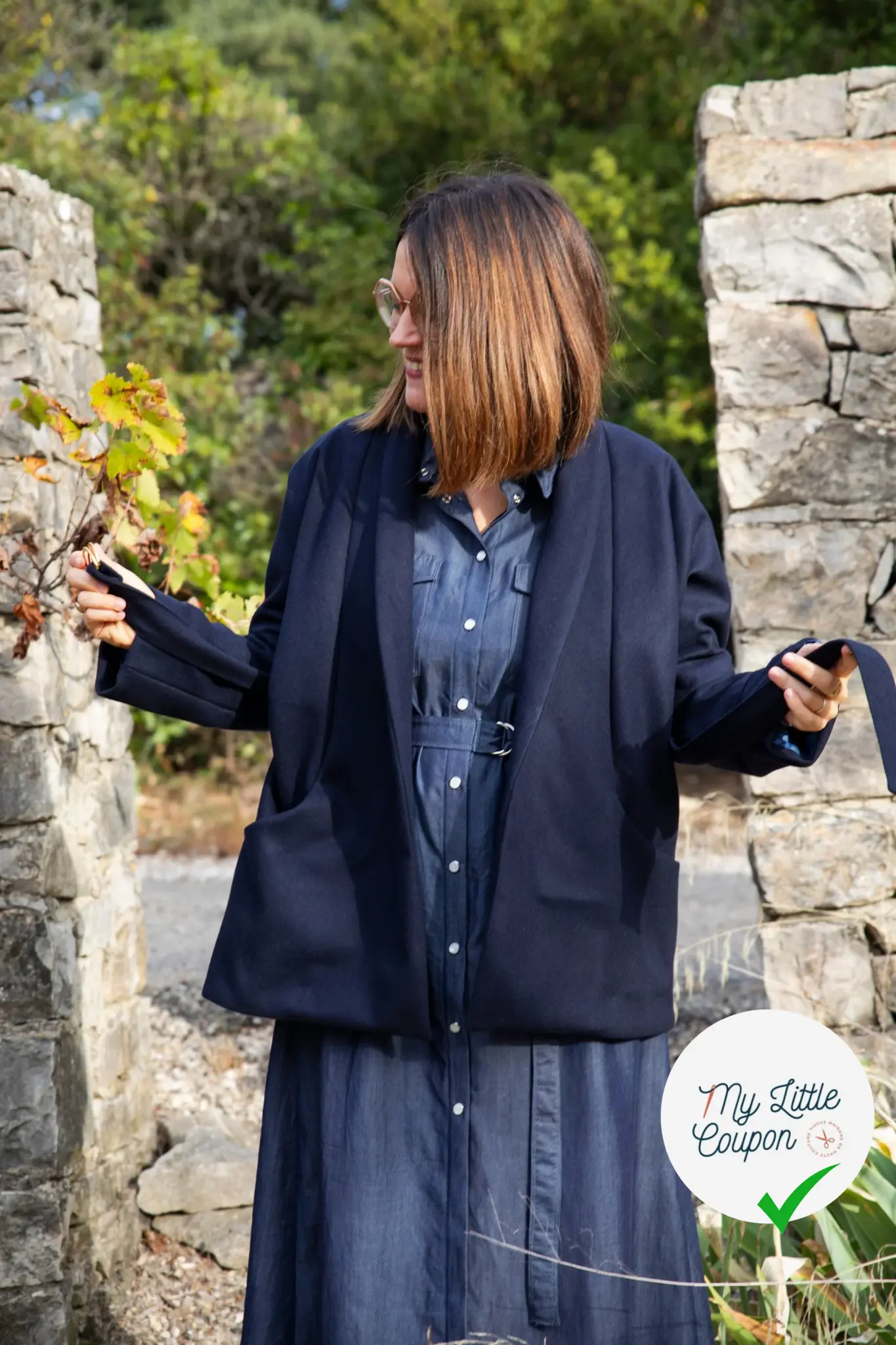 CABAN UNI BLEU MARINE - My Little Coupon