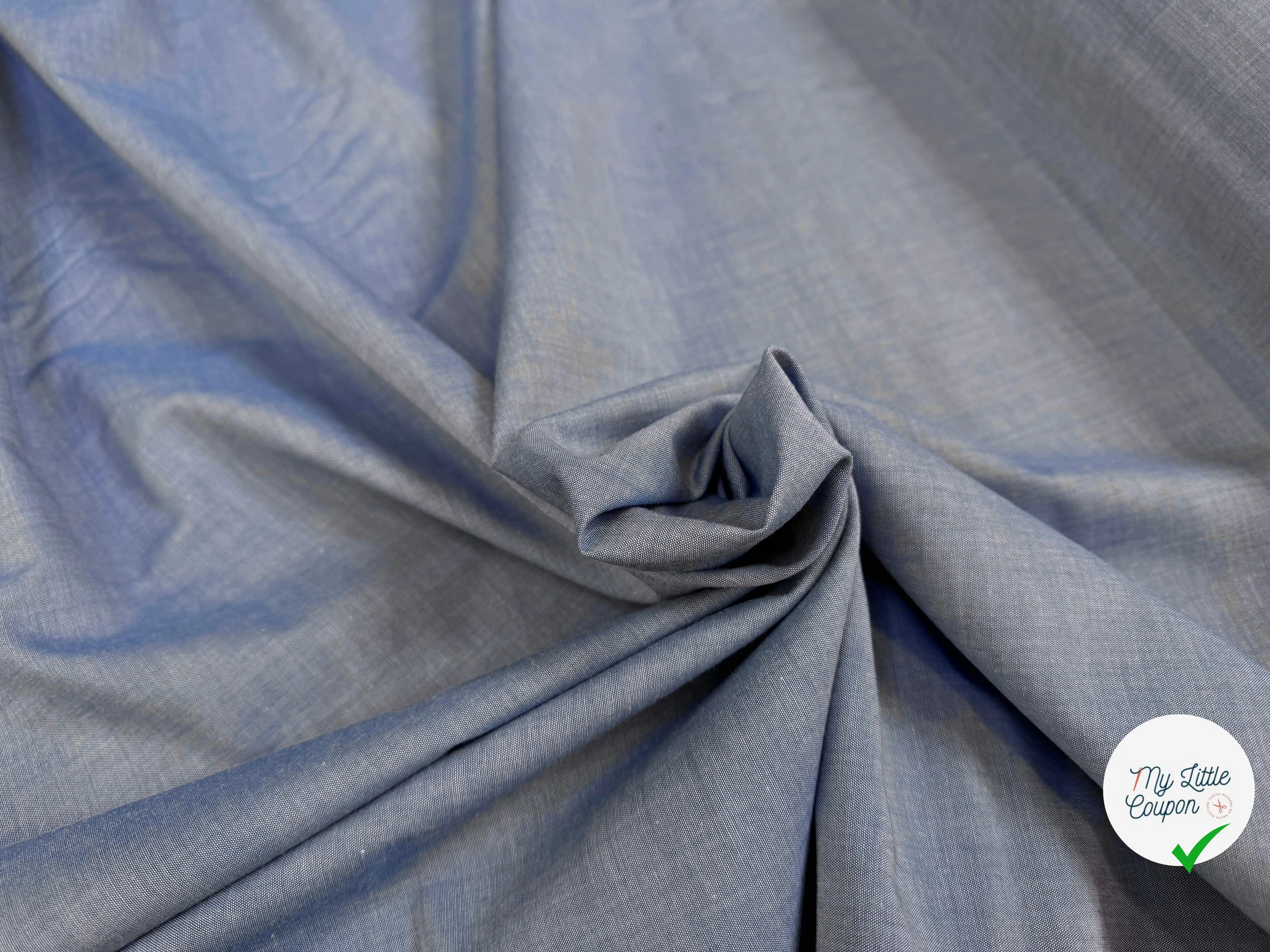 CHAMBRAY DE COTON BLEU ÉLÉGANT - My Little Coupon