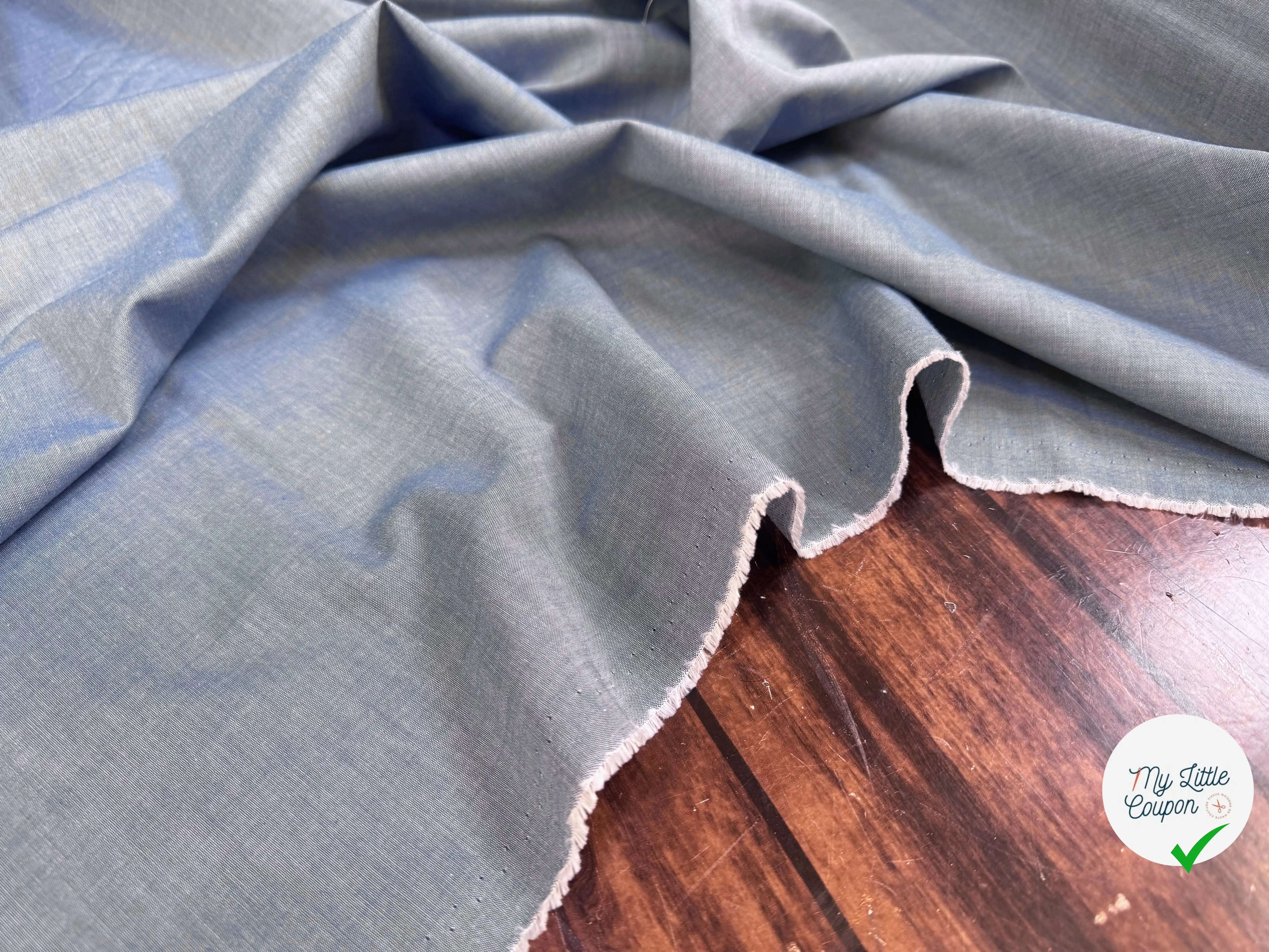 CHAMBRAY DE COTON BLEU ÉLÉGANT - My Little Coupon