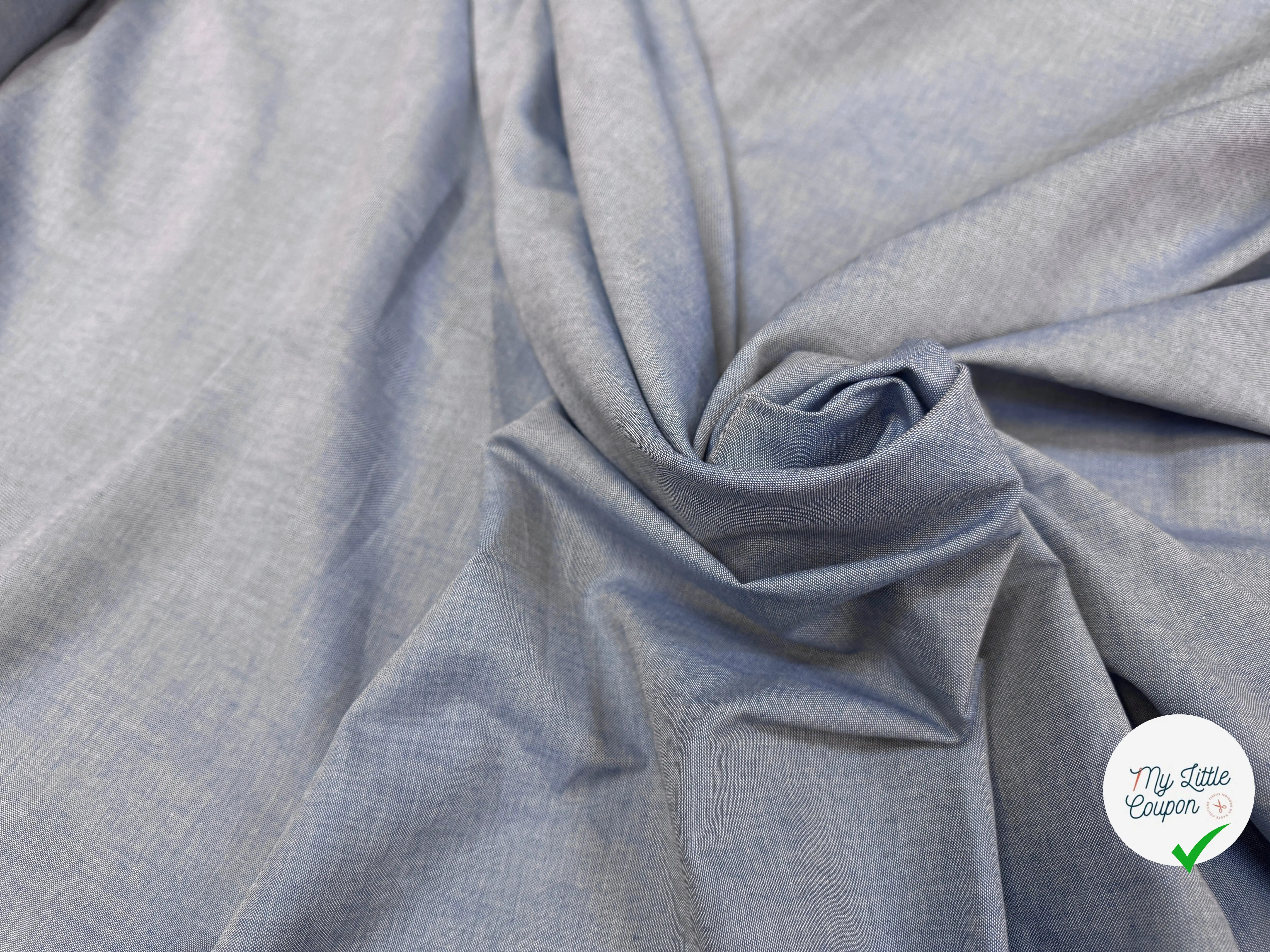 CHAMBRAY DE COTON D’UN BLEU CHIC - My Little Coupon