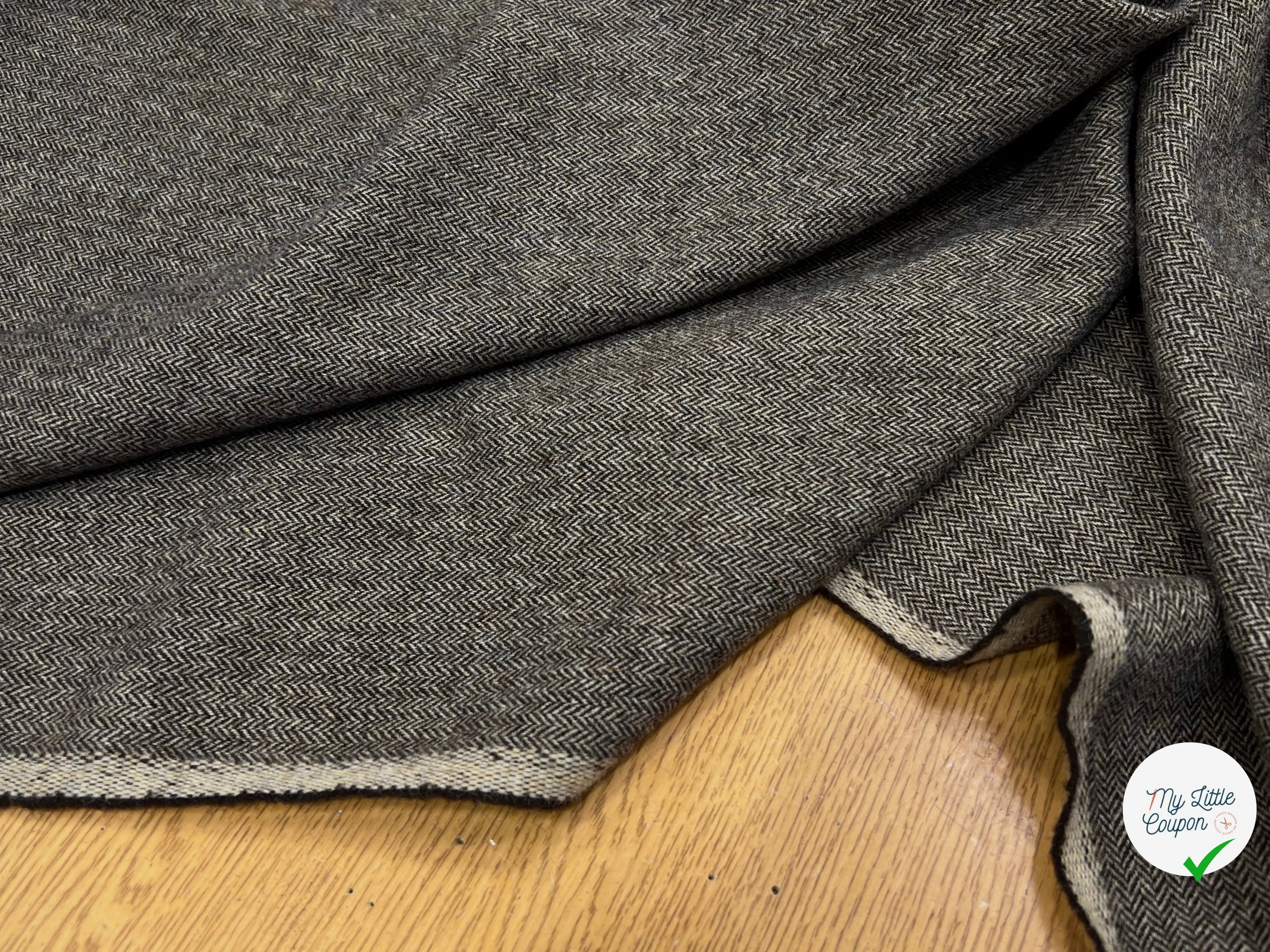 CHEVRON DE LAINE DOUX MARRON 71% LAINE VIERGE 150CM - My Little Coupon